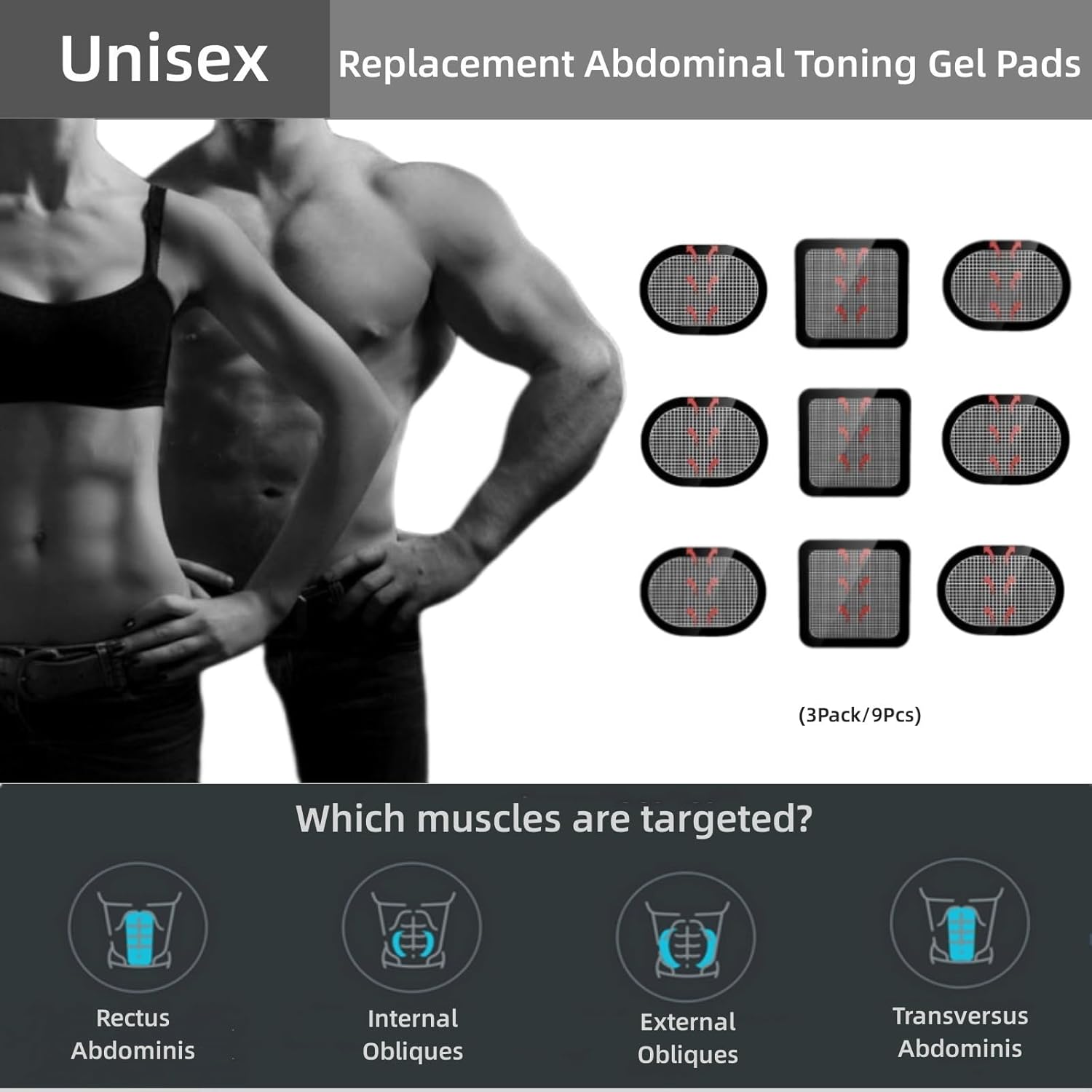 UYGHHK Gel Pads for All Abdominal Belts, Replacement Gel Sheet for Abdominal Toning System, Replacement Gel Pads image number 2