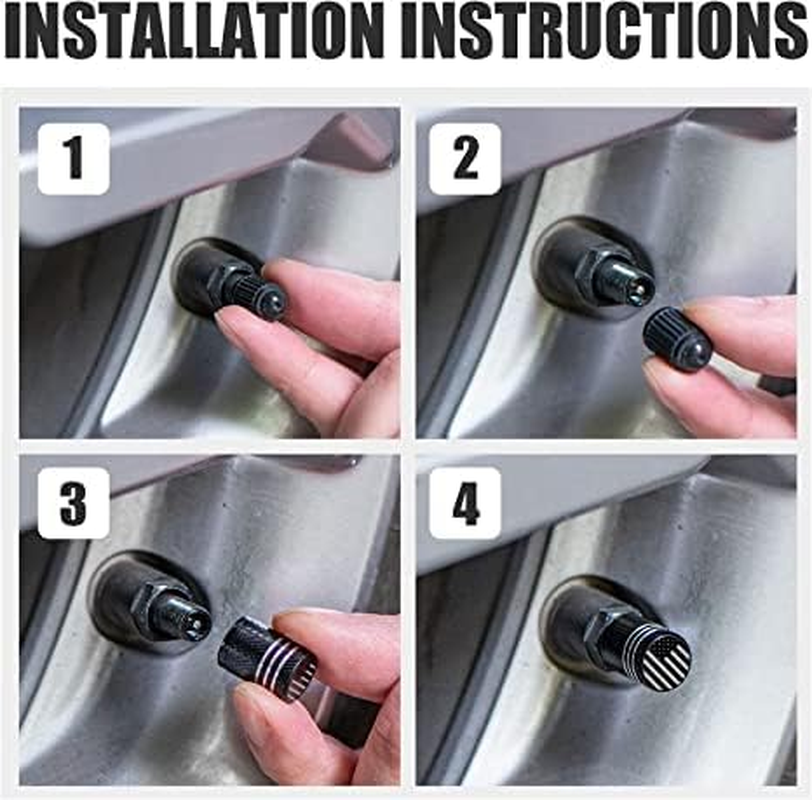 5 PCS Tire Valve Stem Caps for Car Tire Cap Corrosion Resistant Leak-Proof Premium Alloy Universal Fit for Car Bike Truck Motorcycle (Black) image number 5