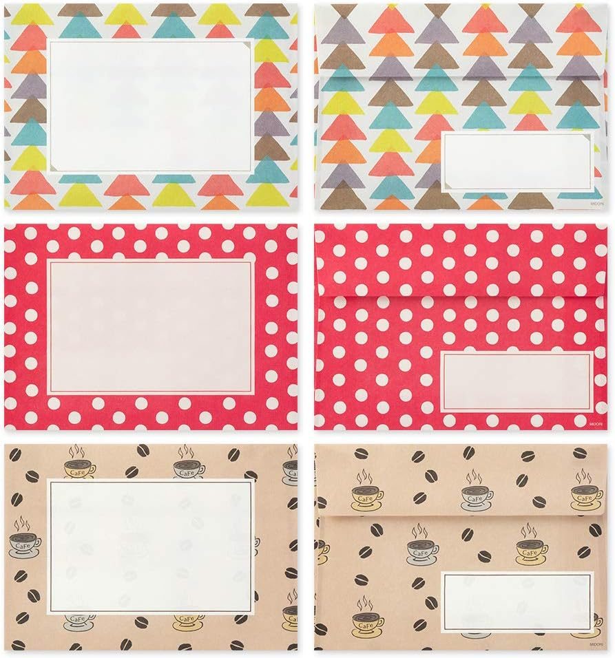 Midori 86763006 Letter Set, 763, Gassa, 10 Pattern Envelopes, Red image number 3