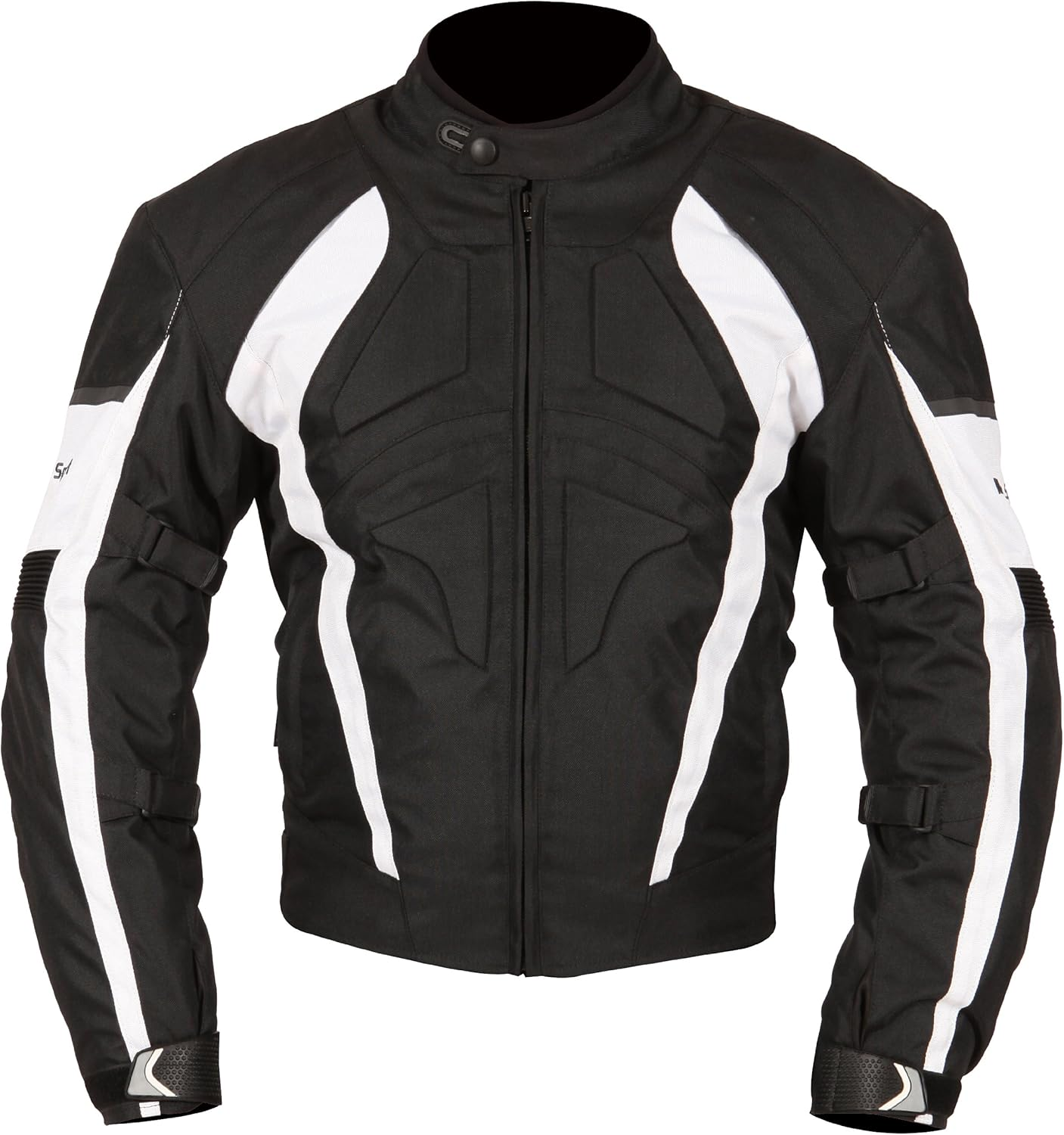 Milano Sport Gamma Motorcycle Jacket with White Accent (Black, Large)