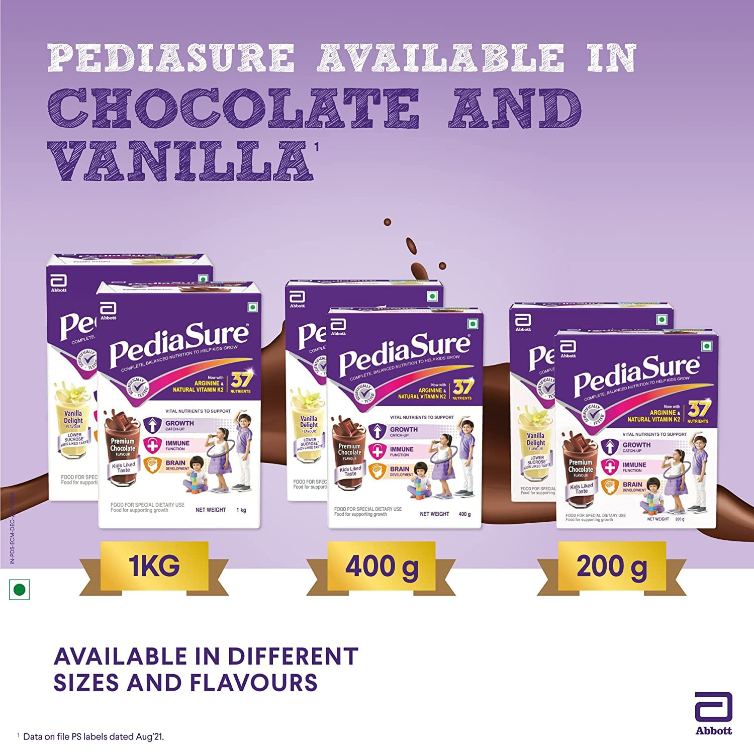 Pediasure Premium Chocolate 1Kg/35.2Oz - Case - for Kids 2 Years to 10 Years image number 4