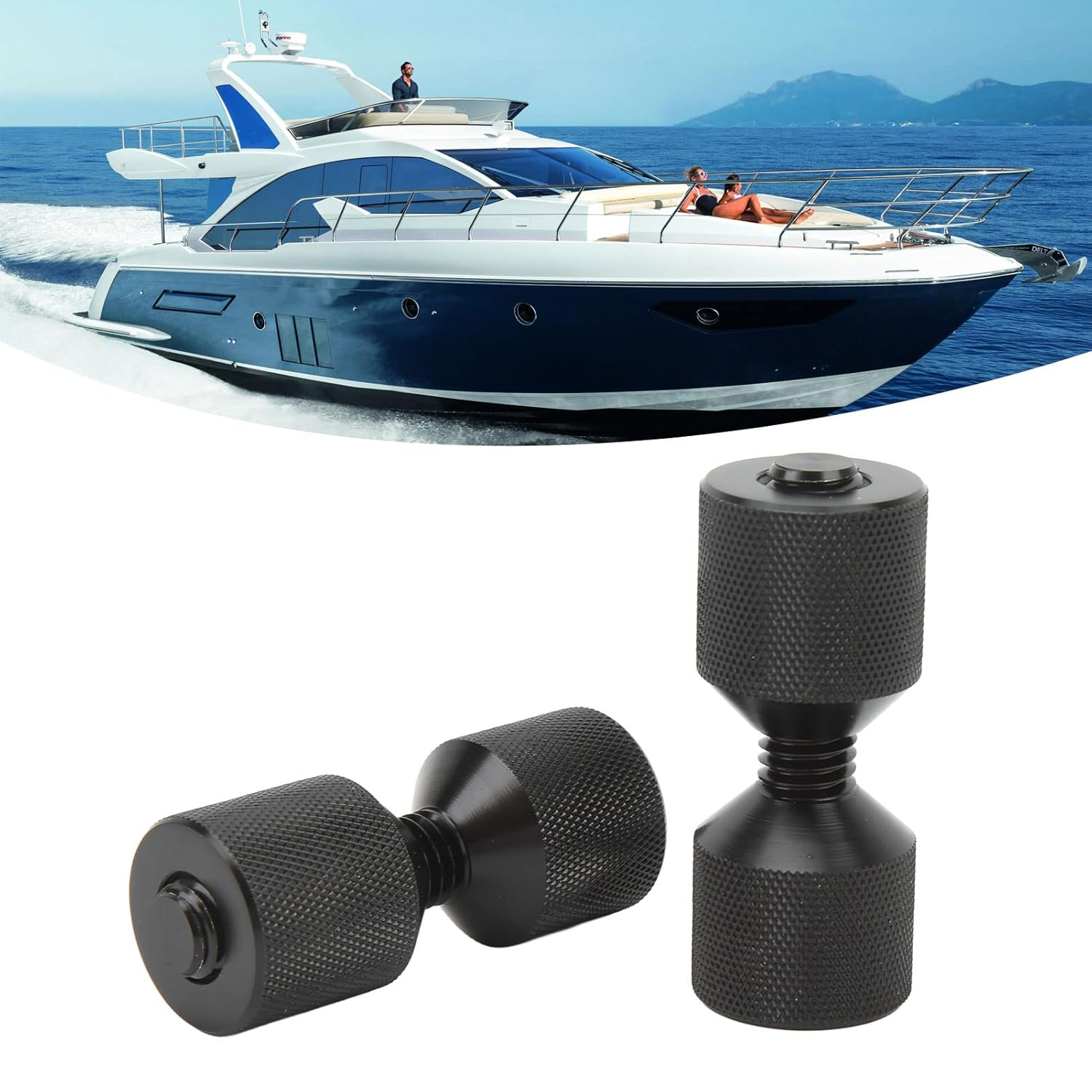 Two Hole Pins Set, 2 Hole Flange Alignment Pin Durable 2 Pcs Black for Car image number 4