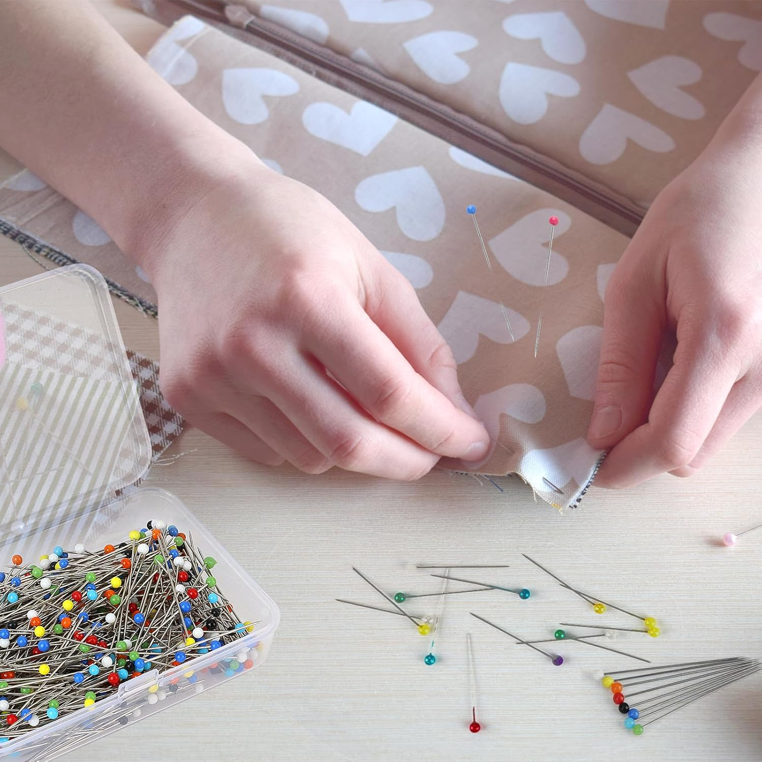 Ozessence 500 Pcs Sewing Pins for Fabric, 3.8Cm Stainless Steel Multicolor Sewing Pins for Quilting Crafting Fabric & DIY Decoration for Tailor Handicraft Enthusiasts image number 2