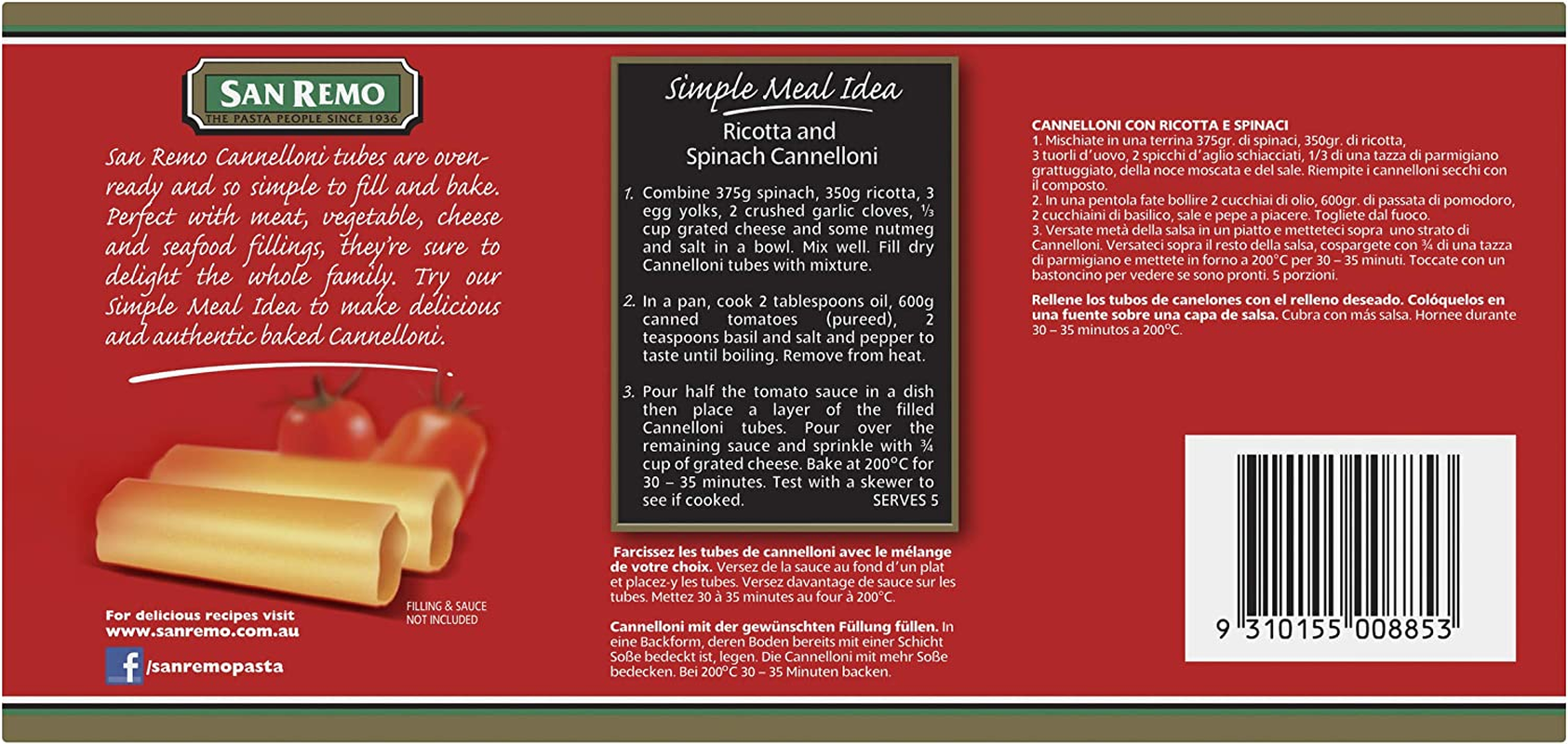 San Remo Cannelloni, 250G image number 3