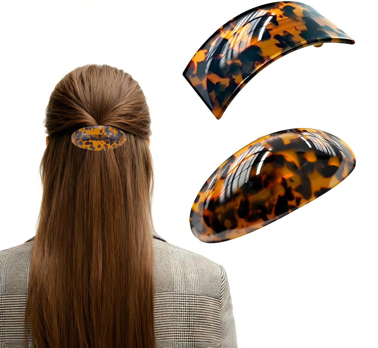 Xanthelle Hair Slides for Women, 2 Pieces Large Hairpins and Flat Hair Clip as Flat Clips with Hair Slide for Women and French Hair Slide image number 3