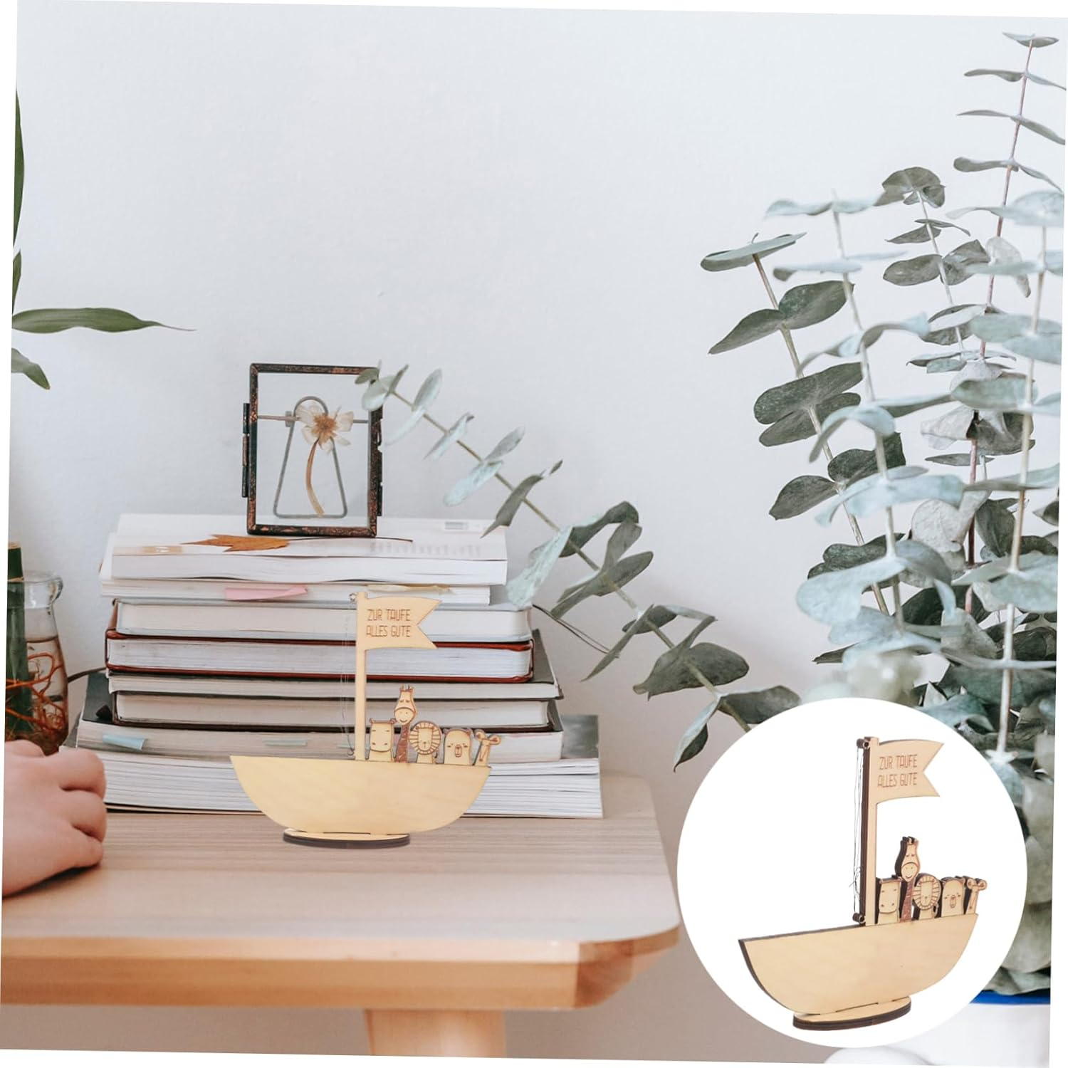 Custom Baptism Money Clip Ark Design Wood Baptism Favors for Boys Girls