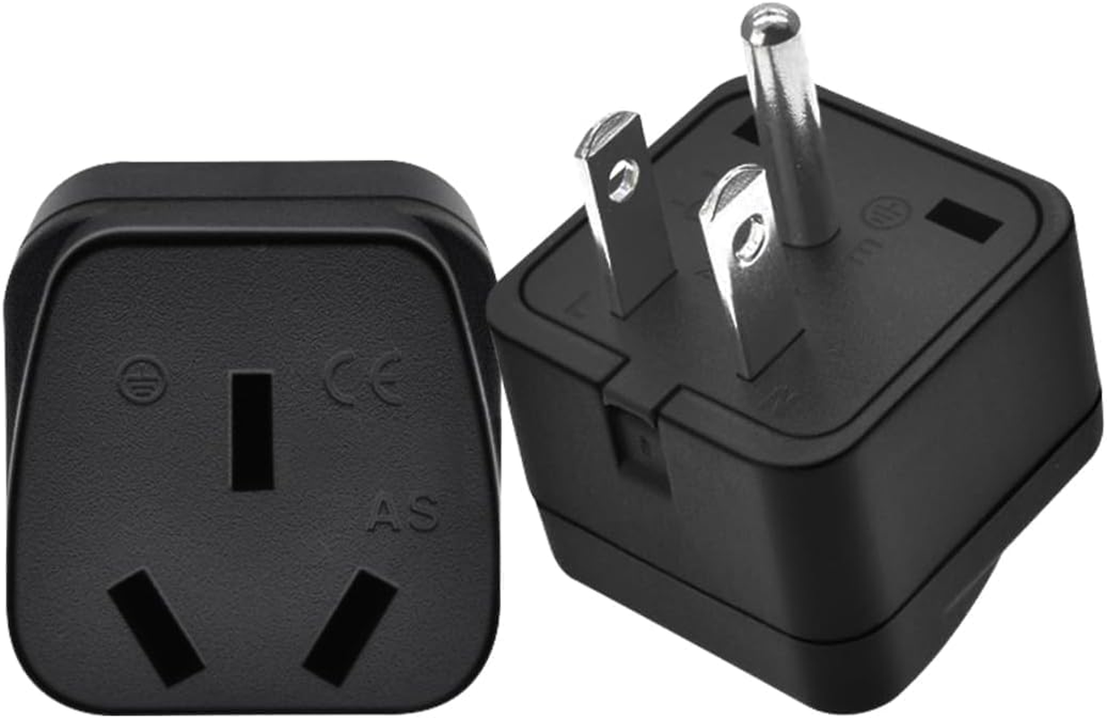 NEMA5-15P to AU AS3112 Power Converters, Toptekits USA Nema 5-15P Plug to SAA Australia Female Socket AC Electrical Adapters,Au US Plug Adapter.Usa AU Outlet Plug Adapter (Adapter Black,2-Pack) image number 5