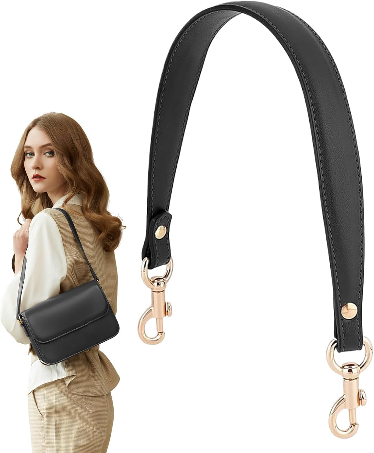 Find It Replacement Leather Made of Leather Shoulder Strap for Shoulder Strap, Pocket Sized | Sturdy Handle for Women, Men, Adults, Mother and Wife, Everyday Practical Life - Light Brown image number 6