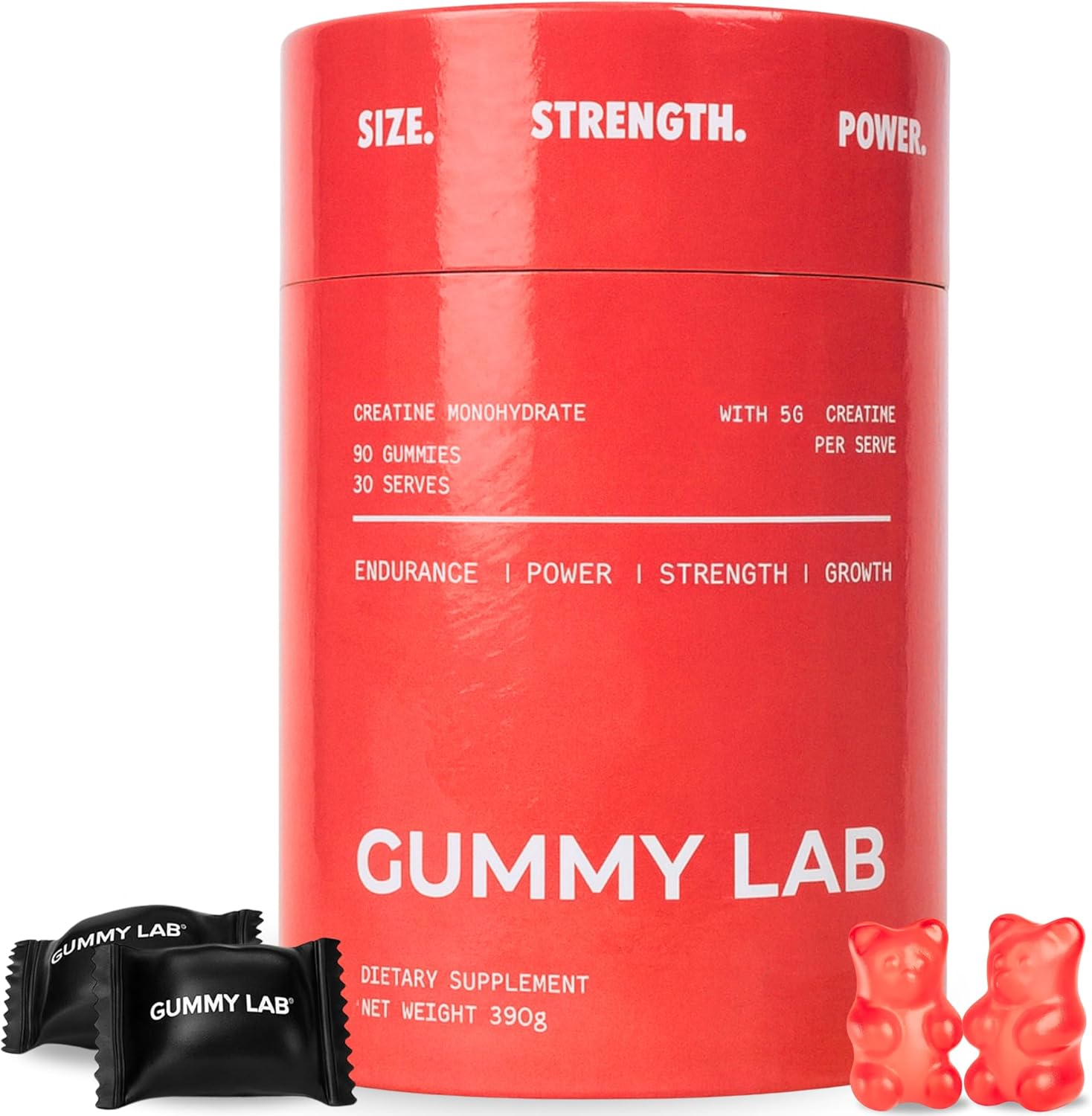 Creatine Monohydrate 5G Gummies Strawberry Flavour for Muscle Endurance, Growth and Power | Convenient Pre-Workout Supplement, 5000Mg per Serve, 90 Individually Wrapped Pieces, 30 Serves - the Gummy Lab image number 2
