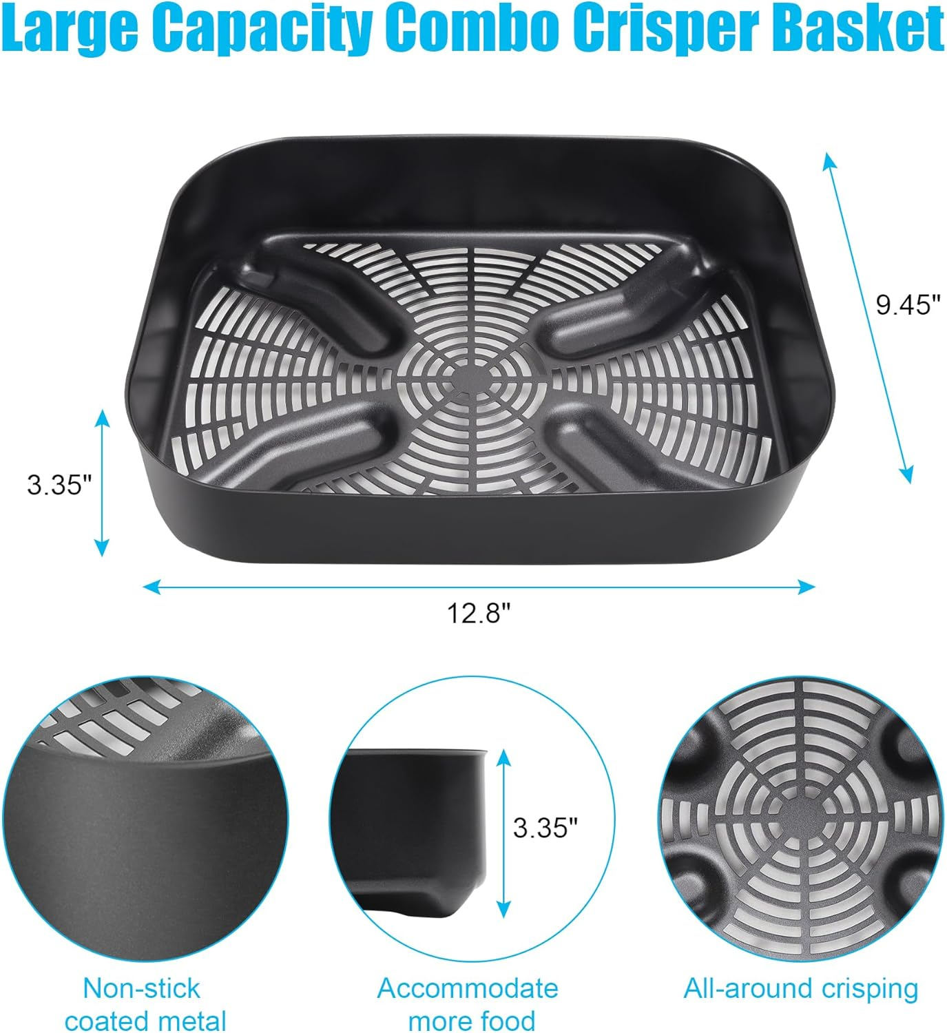 Combo Crisper Basket and Grill Roast Stand for Ninja Woodfire OG700 Series Grill,Air Fry Basket with Smoker Rack Accessories Kit for Ninja XSKGRDPLT Woodfire Outdoor Grill,Non-Stick image number 5