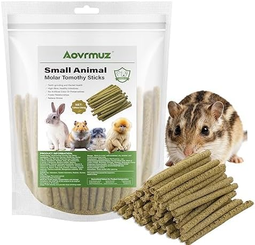 Rabbits Timothy Hay Sticks Treats Chew Toy 200G for Bunny Golden Hamsters-Guinea-Pigs-Small Animal Natural Healthy image number 1