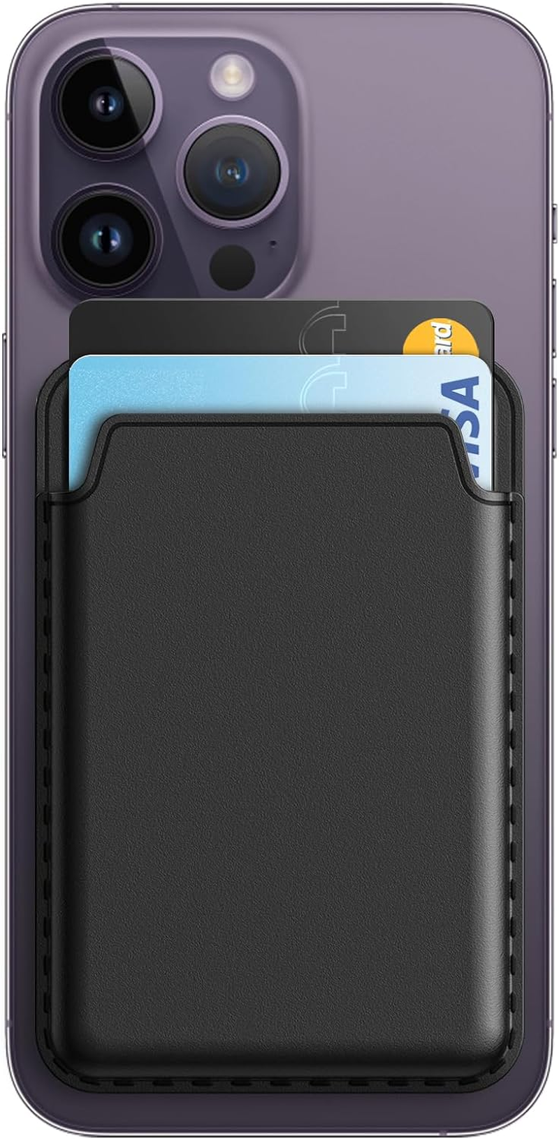 Jetech Magnetic Wallet Compatible with Magsafe for Iphone 17/Air/16/15/14/13/12 Series, Pixel 10 Series, PU Phone Card Holder, Store 1-2 Cards (Black)