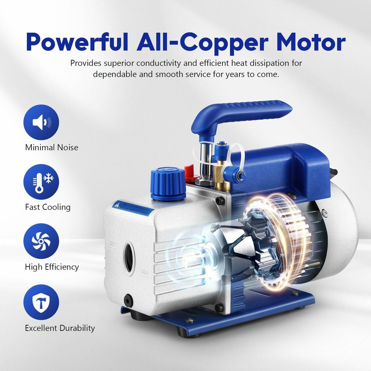 AUSWAY 4CFM Vacuum Pump Set 1/3 HP 1 Stage Air Conditioning HVAC Refrigeration Auto AC Repair Tools Food Clothes Packaging R134A R410 Manifold Gauges image number 1