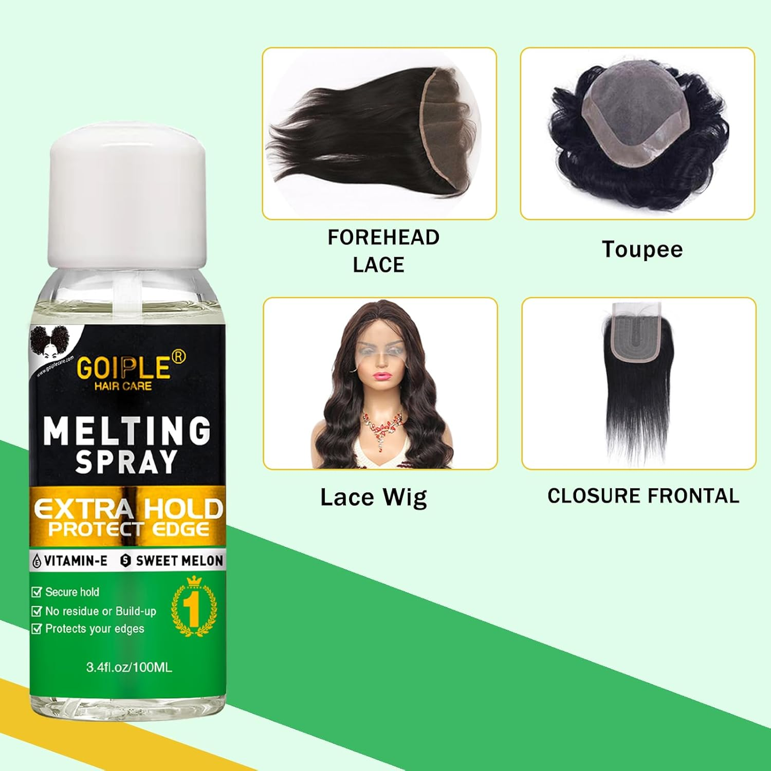 WOZUTUNT - 【Hair & Lace Melt Spray】 Our Hair Melt Spray for Lace Wigs Gives You Long-Lasting Results, so Your Lace Wig Will Stay in Per image number 6