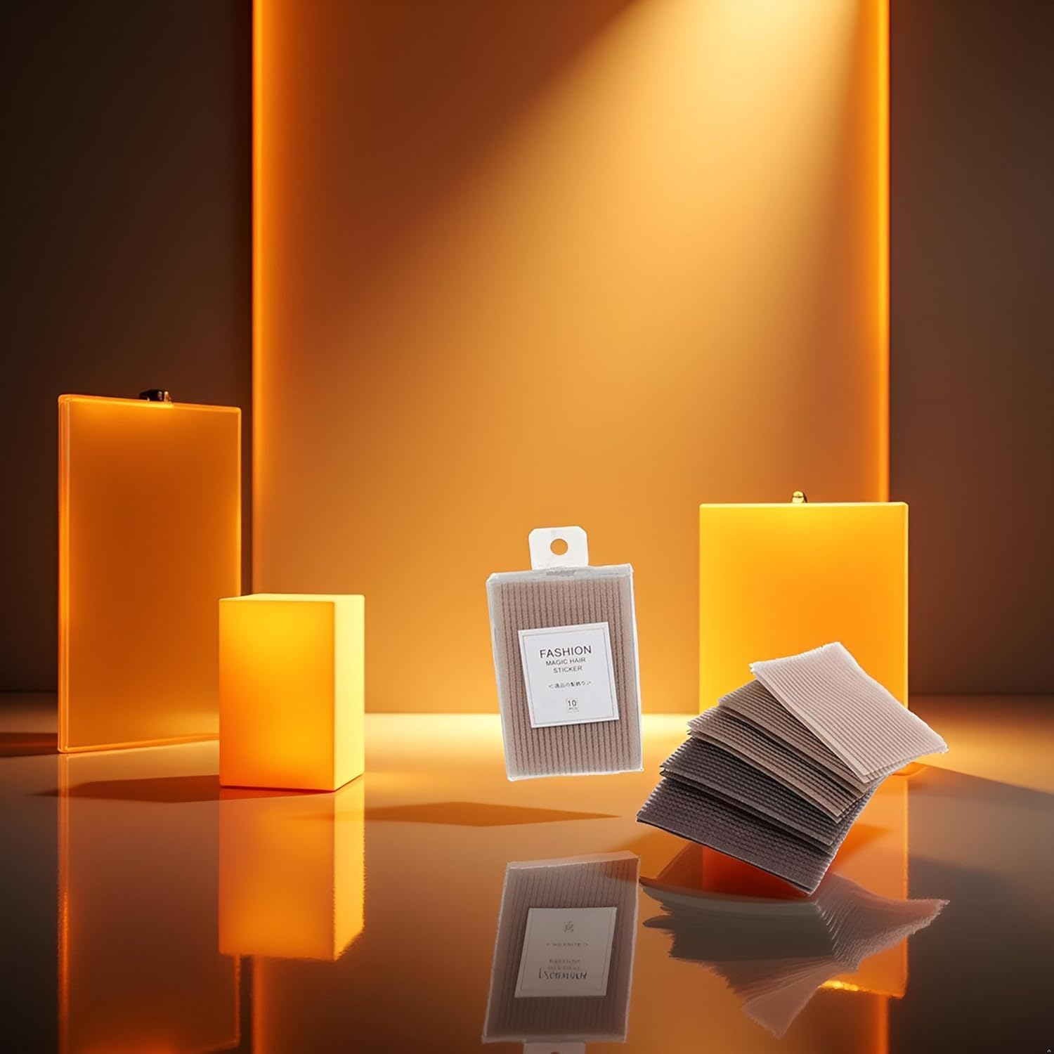 10 Pcs Coffee Bangs Posts, Square Plastic Paste Hair Pads, Easy-To-Use Hair Styling Tools and Grippers for Barbers, Hair Accessories image number 4