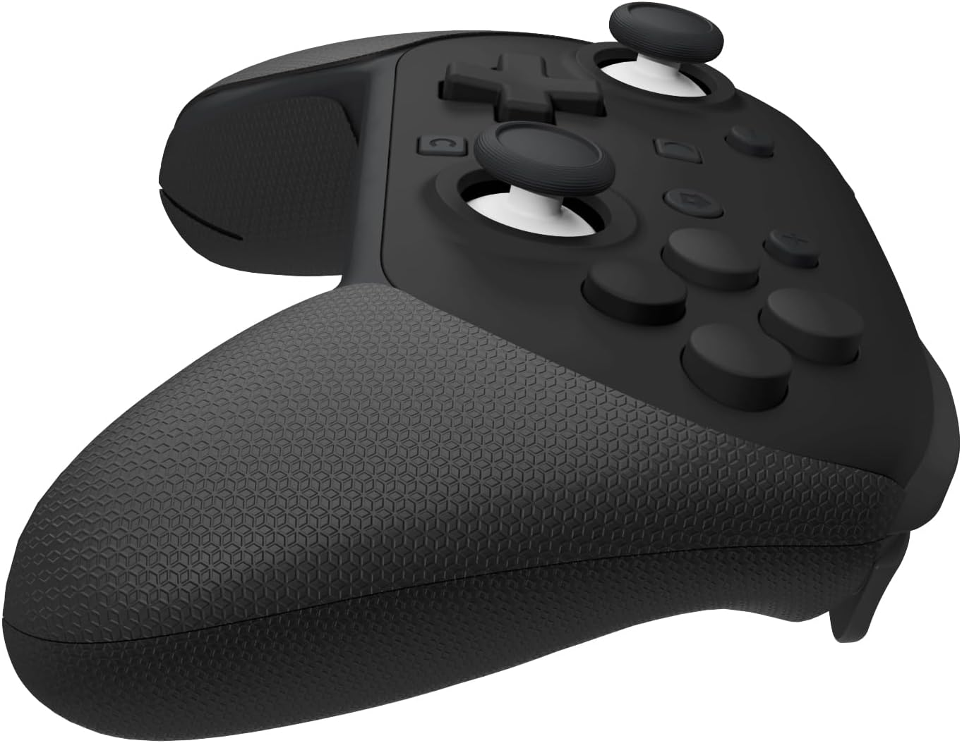 Playvital for Nintendo Switch 2 Pro Controller Grip - Anti-Slip PU Grip Skin with Silicone Back Button Cover for Switch 2 Pro Controller Accessories, Sweat-Absorbent - Hexagonal Textured Black image number 6