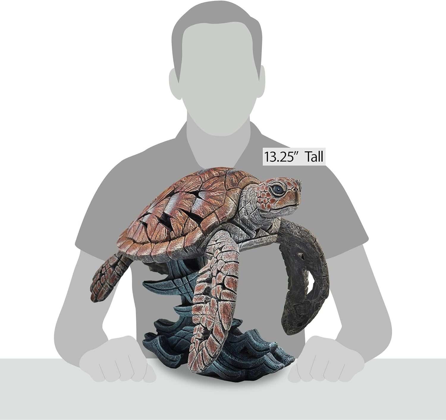 Edge Sculpture Sea Turtle Figure Stone Resin Garden & Home Decor image number 2