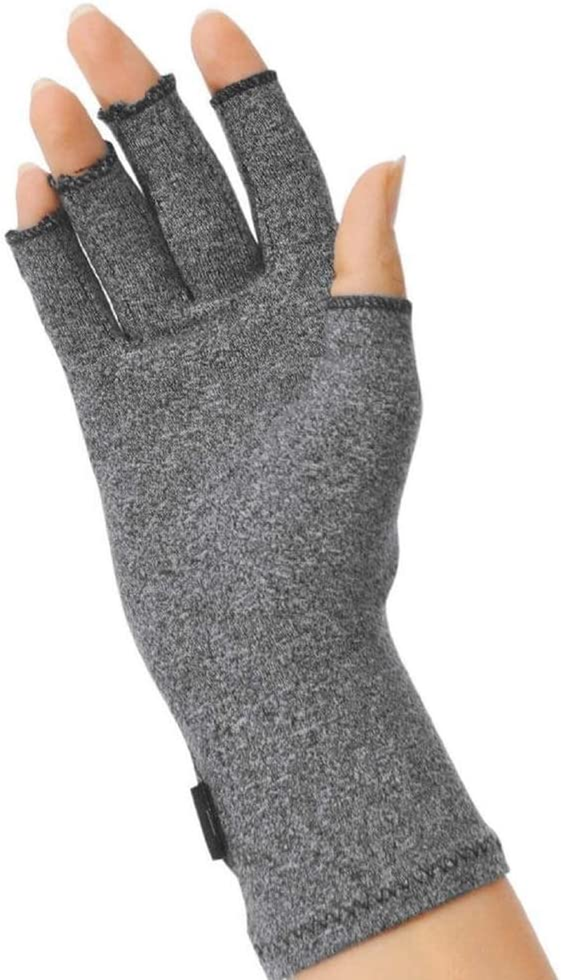 IMAK Compression Arthritis Gloves, Relieves Arthritic Aches, Pain, & Joint Swelling, Open Fingertip Gloves Provide Compression, Warmth, & Comfort, Increases Poor Circulation, Medium, Pair, up to 8.89Cm