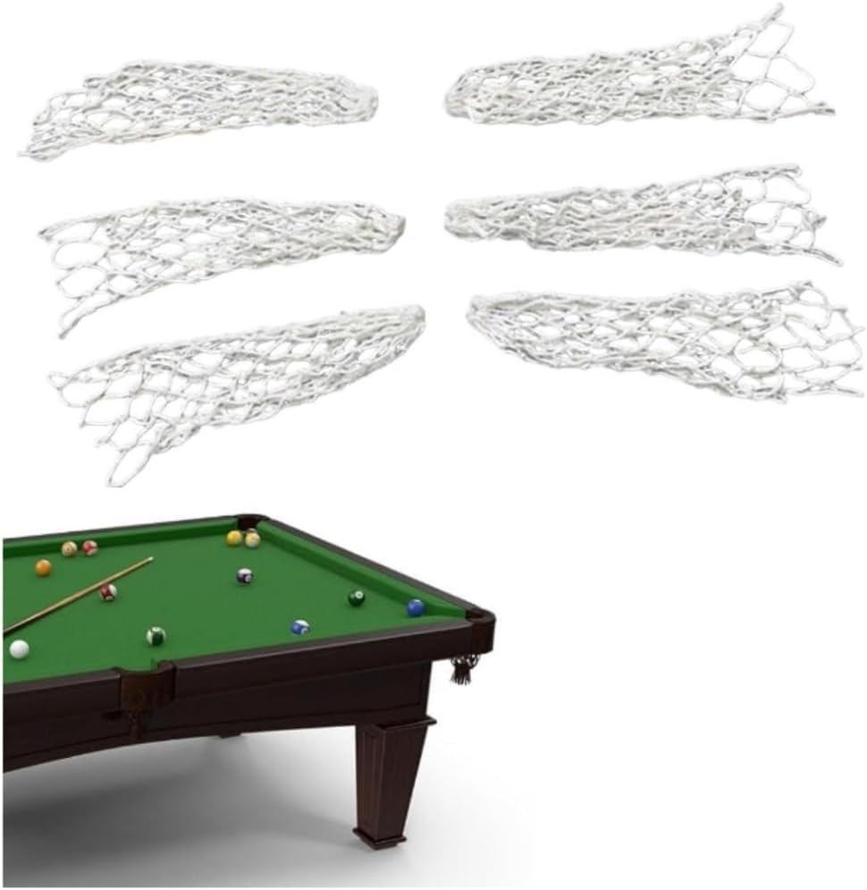 Goxfaca Pool Table Pockets, 6Pcs Billiards Table Pocket, Billiards Mesh Bag, Hollow Out Pocket Nets for Billiards Trainning, Sturdy Replacement Pockets for Pool, Replacing Pool Table Pockets