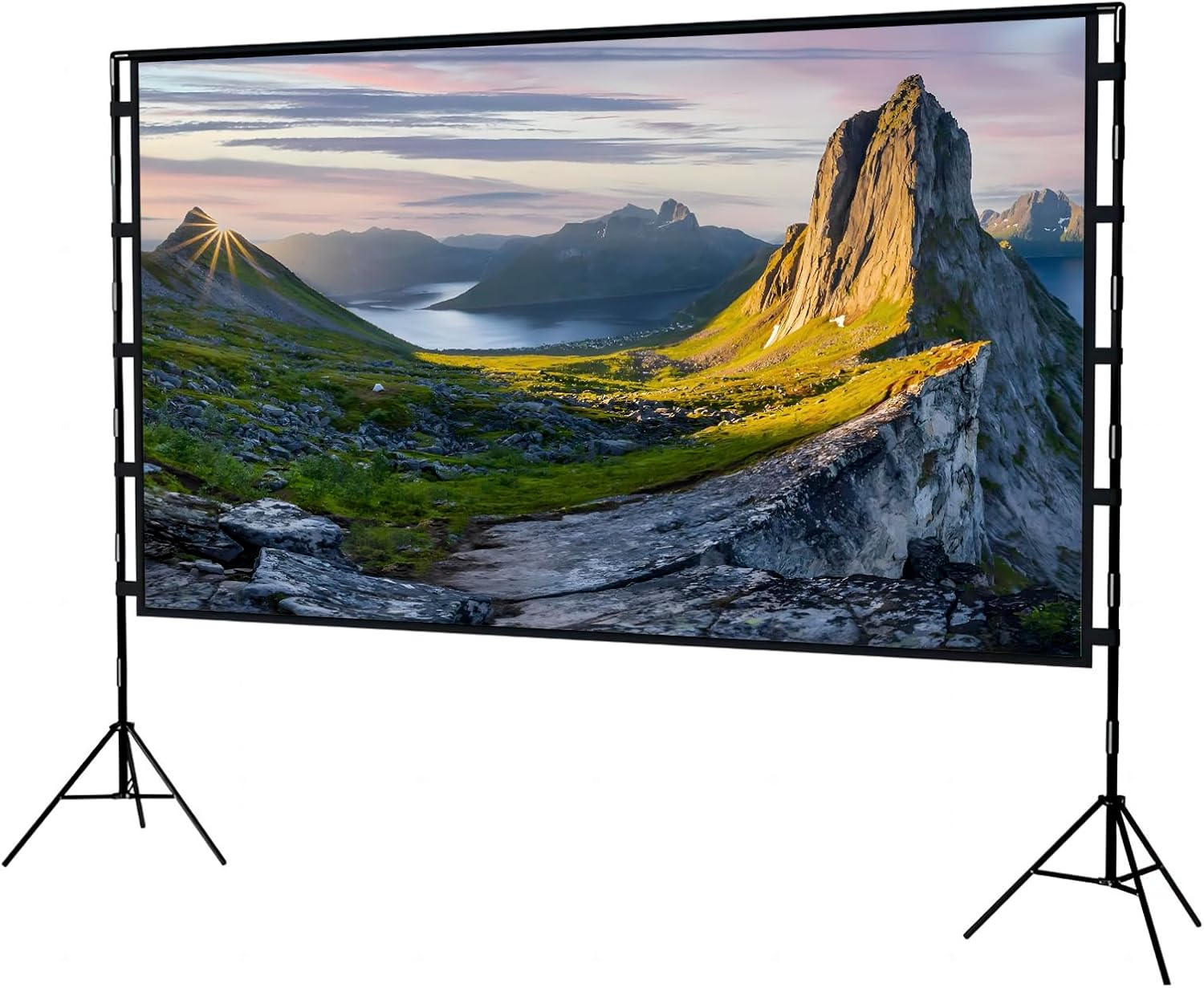 Meikurs 100-Inch Portable Projector Screen with Stand &ndash; 4K Ultra HD, Wrinkle-Free Polyester Screen, Includes Carry Bag Perfect for Home Theaters and Outdoor Events image number 3