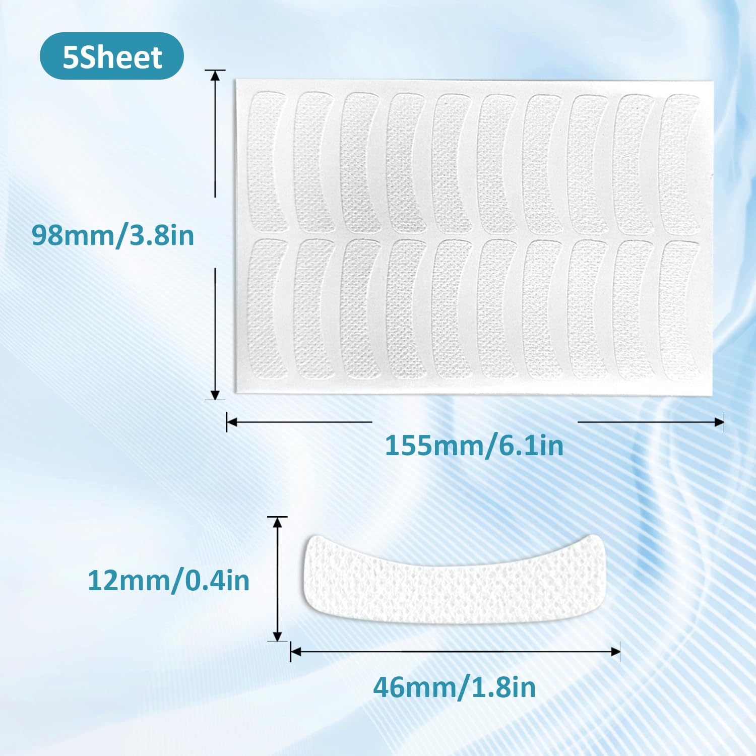 EKIND Eyelash Extension Pads, Non Woven Adhesive Eye Stickers Grafting Isolation Tape Breathable Eye Patch Makeup Stencils(100Pcs,White) image number 5