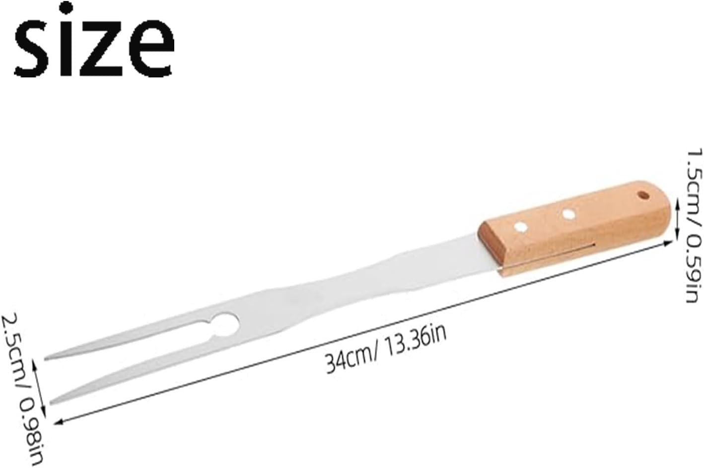 2 Pack Double Prong Stainless Steel Forks, Meat Forks Non-Slip Carving Forks for Cooking Fork Lifter BBQ Kitchen Cooking Picnic Fruit Food image number 5