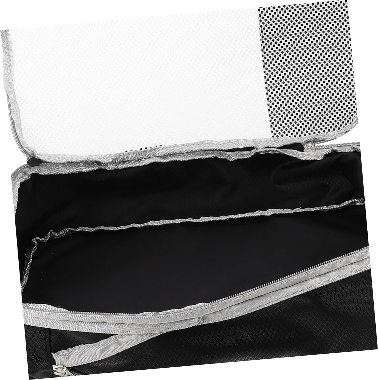 CTIRCHIU 4Pcs Black Mesh Compression Packing Cubes Set for Travel Suitcase Organizer Bags with Expandable Compartments and Handles, Lightweight Luggage Storage for Clothes and Accessories image number 5