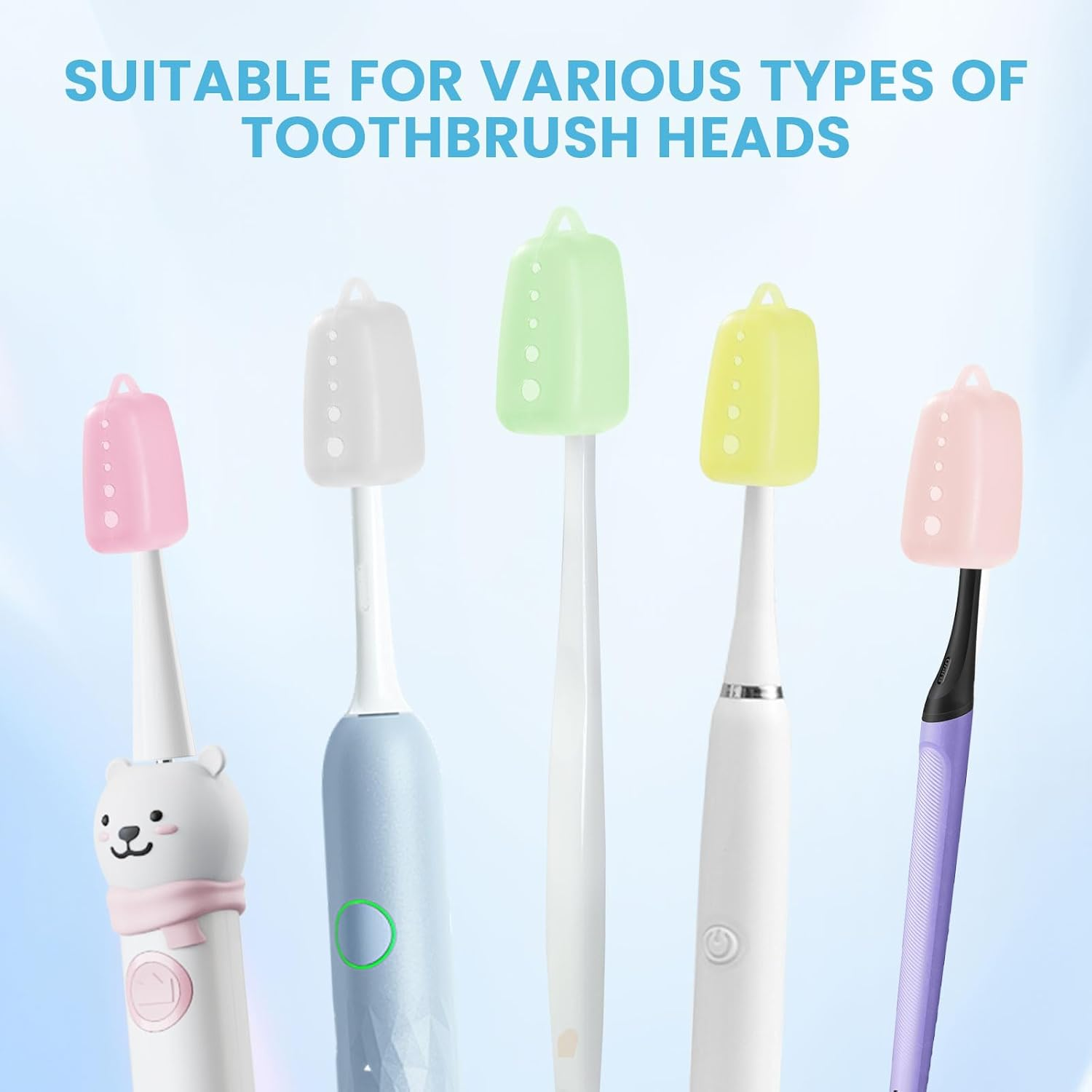 Lapfoon 6 Packs Silicone Toothbrush Covers, Tooth Brush Cover Cap for Electric & Manual Toothbrushes, Toothbrush Travel Essentials image number 6
