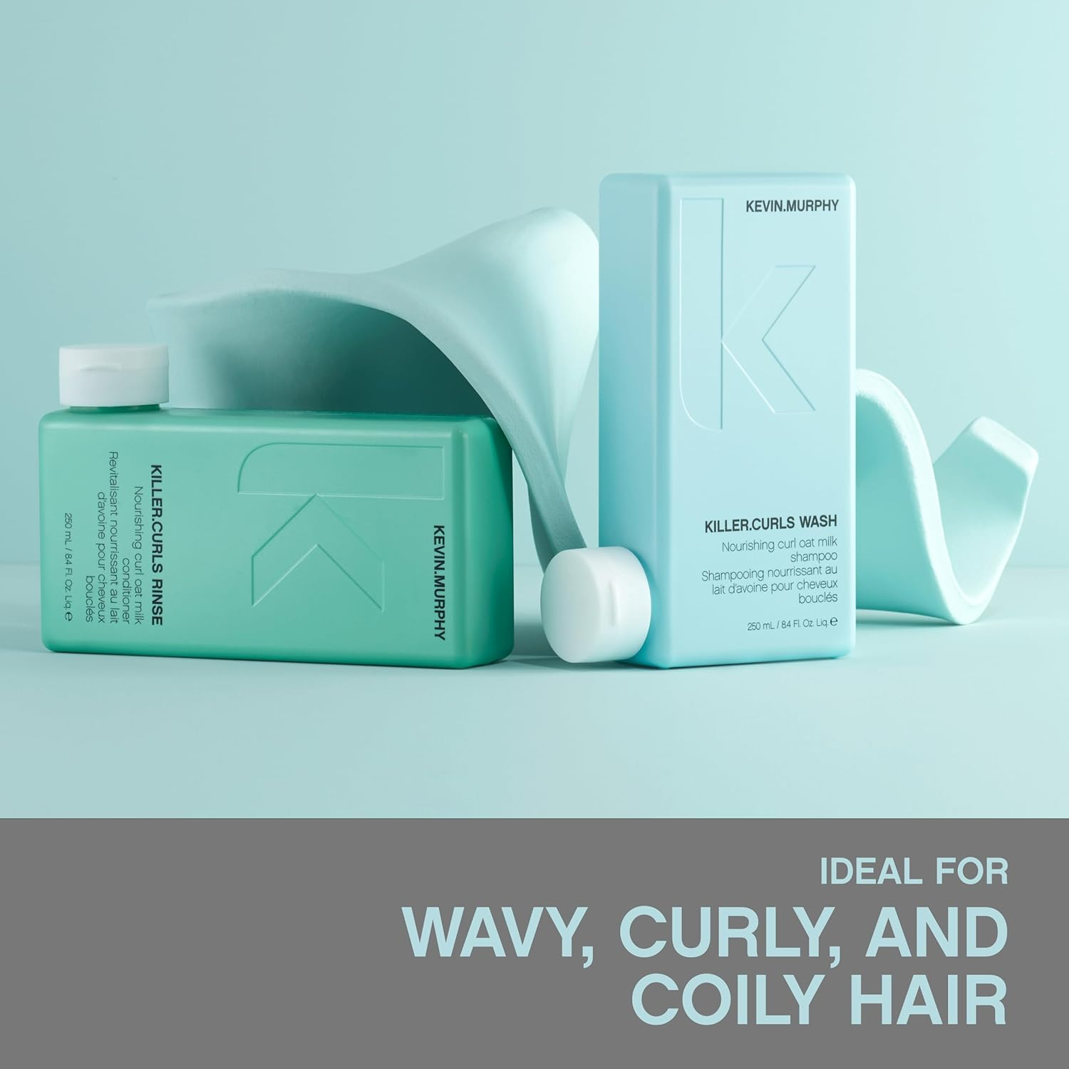 KEVIN.MURPHY KILLER.CURLS WASH Curly Hair Shampoo - for Curly & Permed Hair/Frizz & Dryness - Curl Defining, Moisturising, Sulphate Free Formula with Oat Milk & Soybean Oil - 250 Ml image number 6
