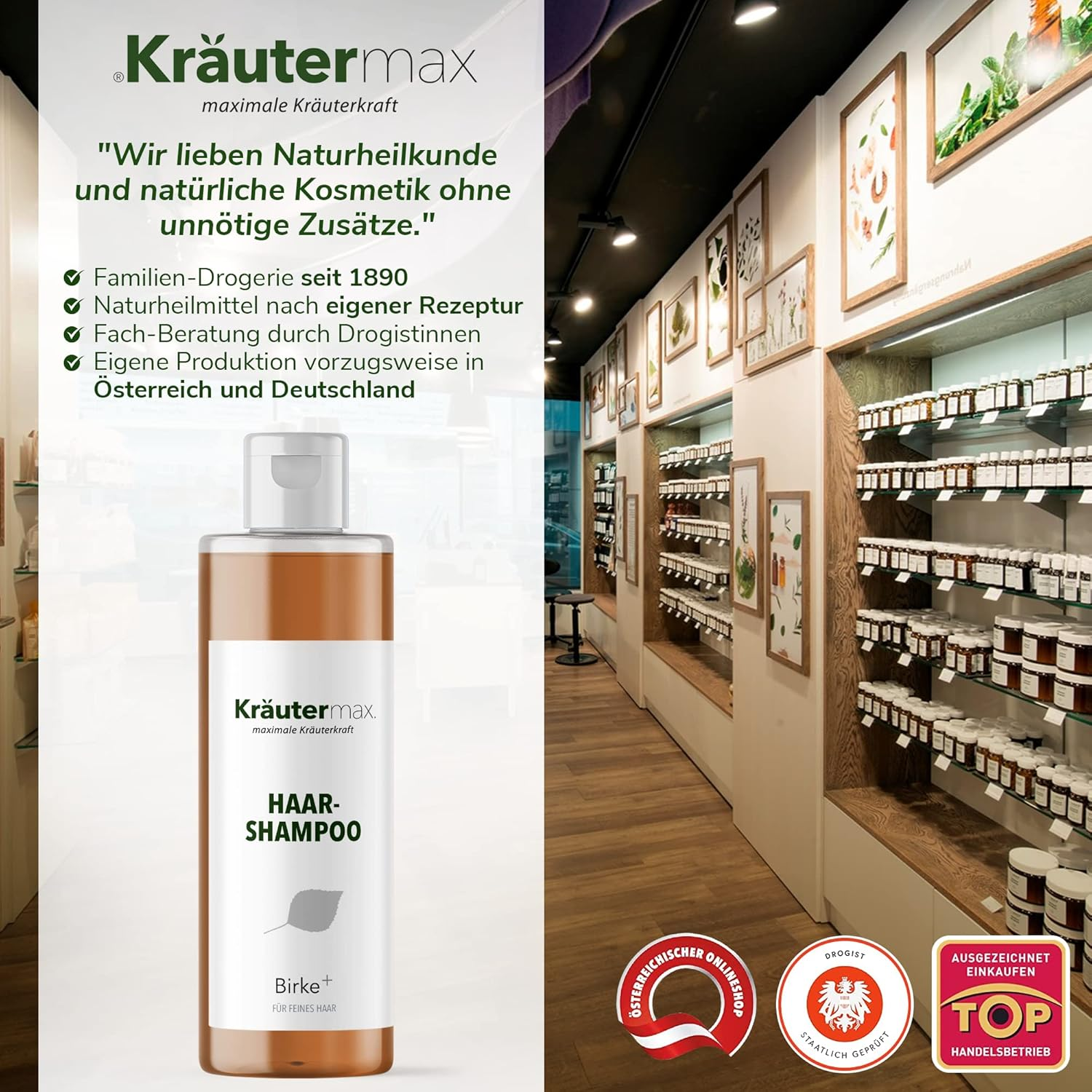 Kr&auml;utermax Birch Shampoo for Hair Care 1 X 250 Ml image number 3