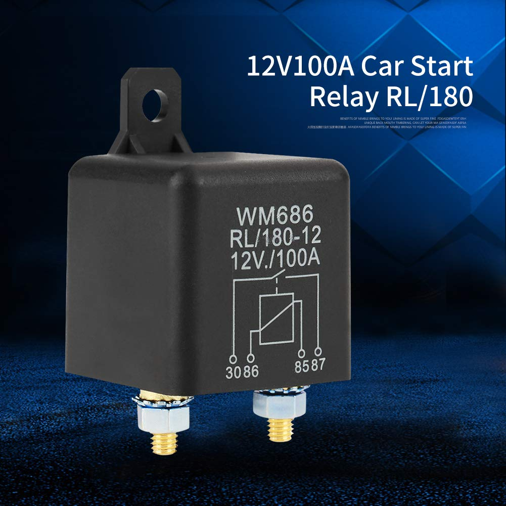 Heavy Duty Car Starter Relay DC 12V 100A Normal Open Car Relay Electrical Relays Switch - Dustproof Design & 4-Pin Relay Type for Control Battery On/Off