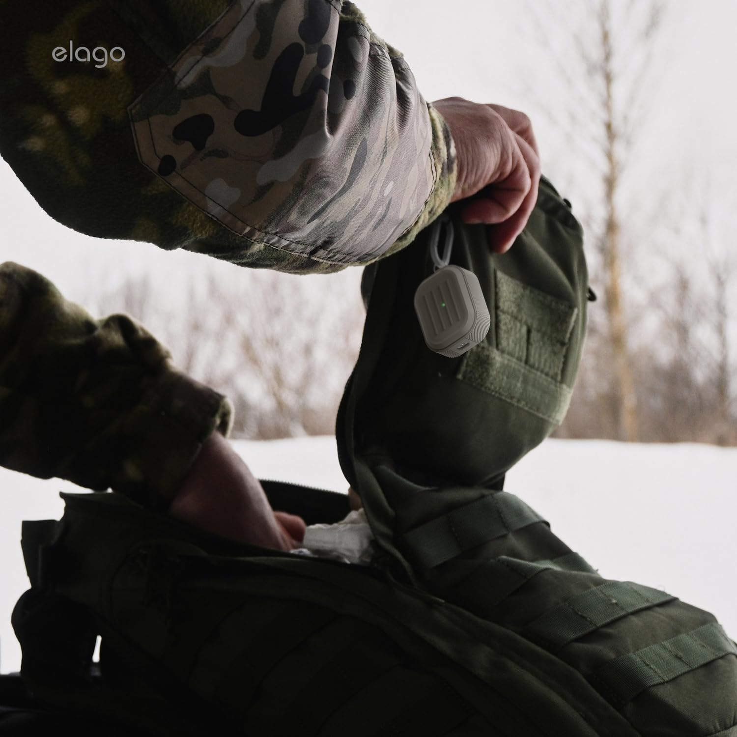 Elago Armor Case Compatible with Airpods Pro 3 Case Cover - Carabiner Included, Supports Wireless Charging, Shock Resistant, Full Protection (Stone)