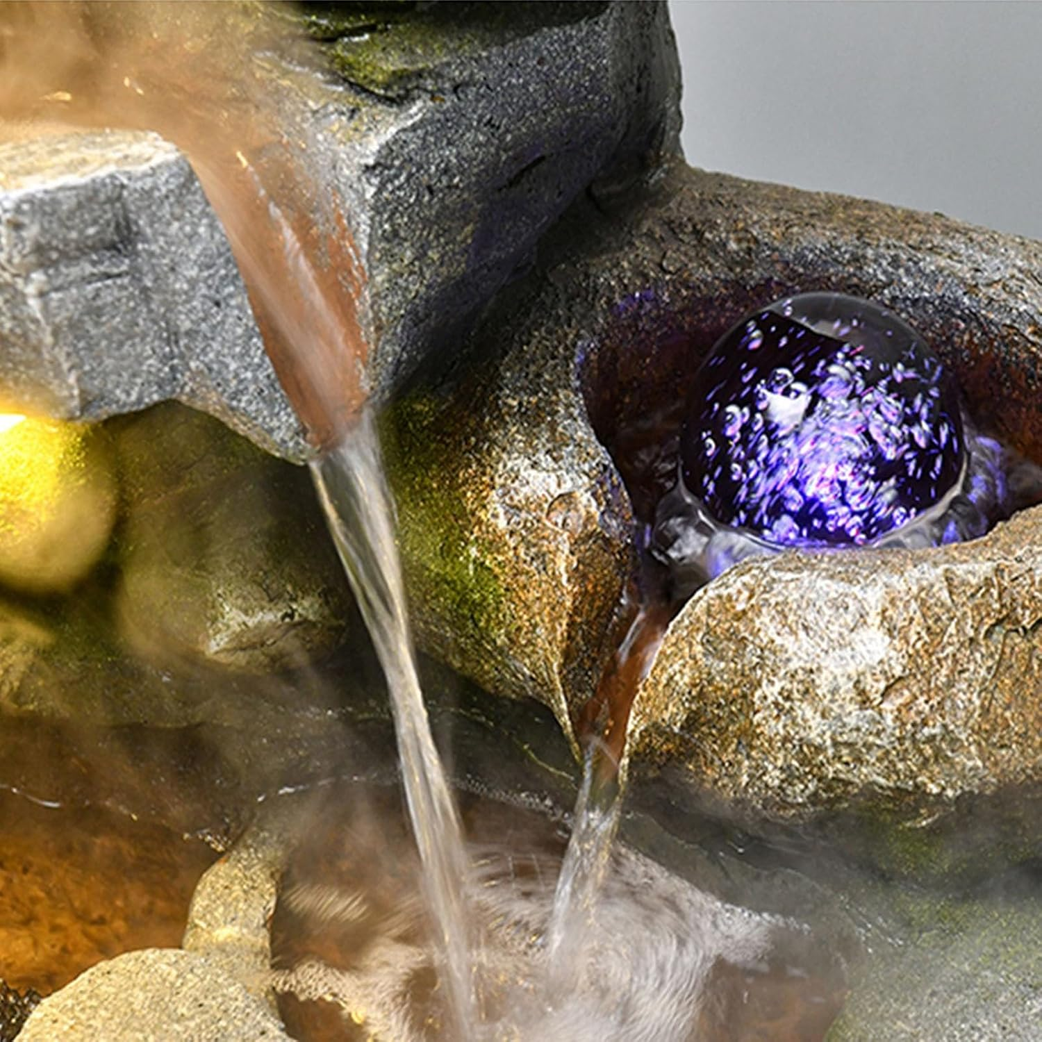 Outdoor Fountain Water Fountain Indoor - Floor Standing with Jar Small Feng Shui Zen Waterfall W/LED Light & Soothing Sounds for Office Home Decor image number 1