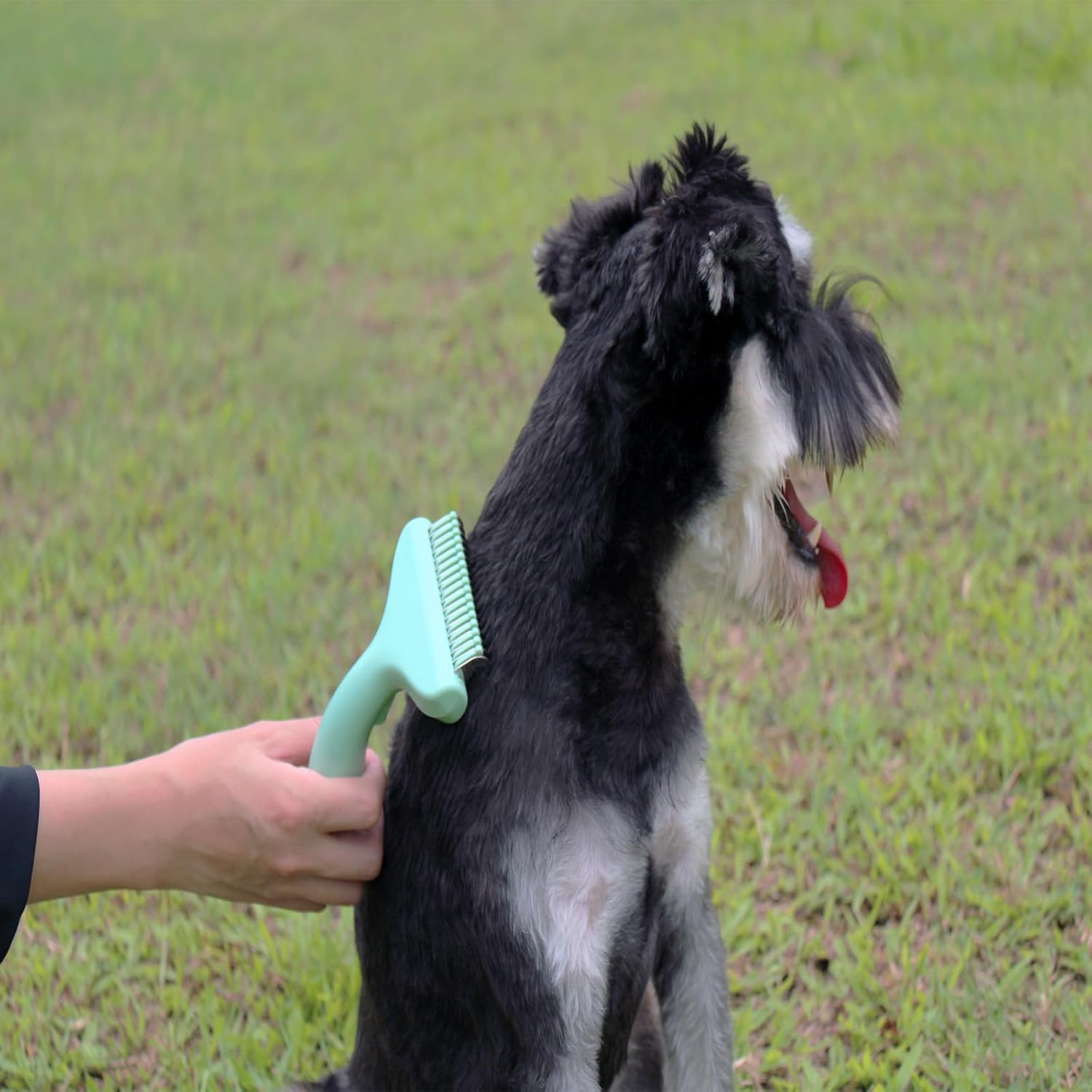 Pet Grooming Dematting Brush for Dogs & Cats,Professional Self-Cleaning Deshedding Tool,Removes Loose Fur,Reduces Tangles Shedding Matts in Medium & Long Hair,Safe & Skin Friendly Undercoat Rake Comb image number 1