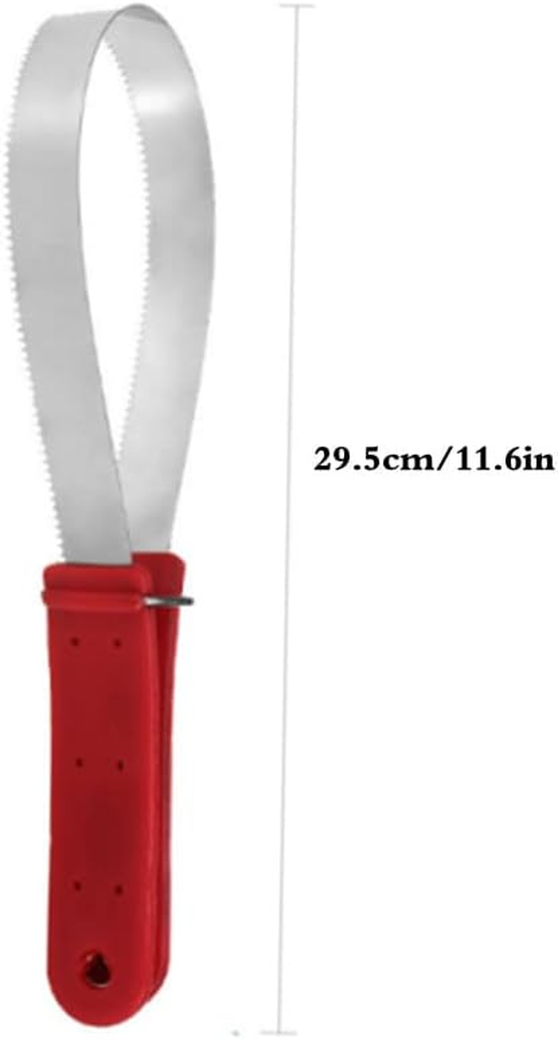 Stainless Steel Animal Equine Sweat Scraper Shedding Blade,Double-Sided Shedding Blade,Horse Sweat Scraper Horse Grooming Brushes Combs Single Metal Shedding Blade（Red） image number 1
