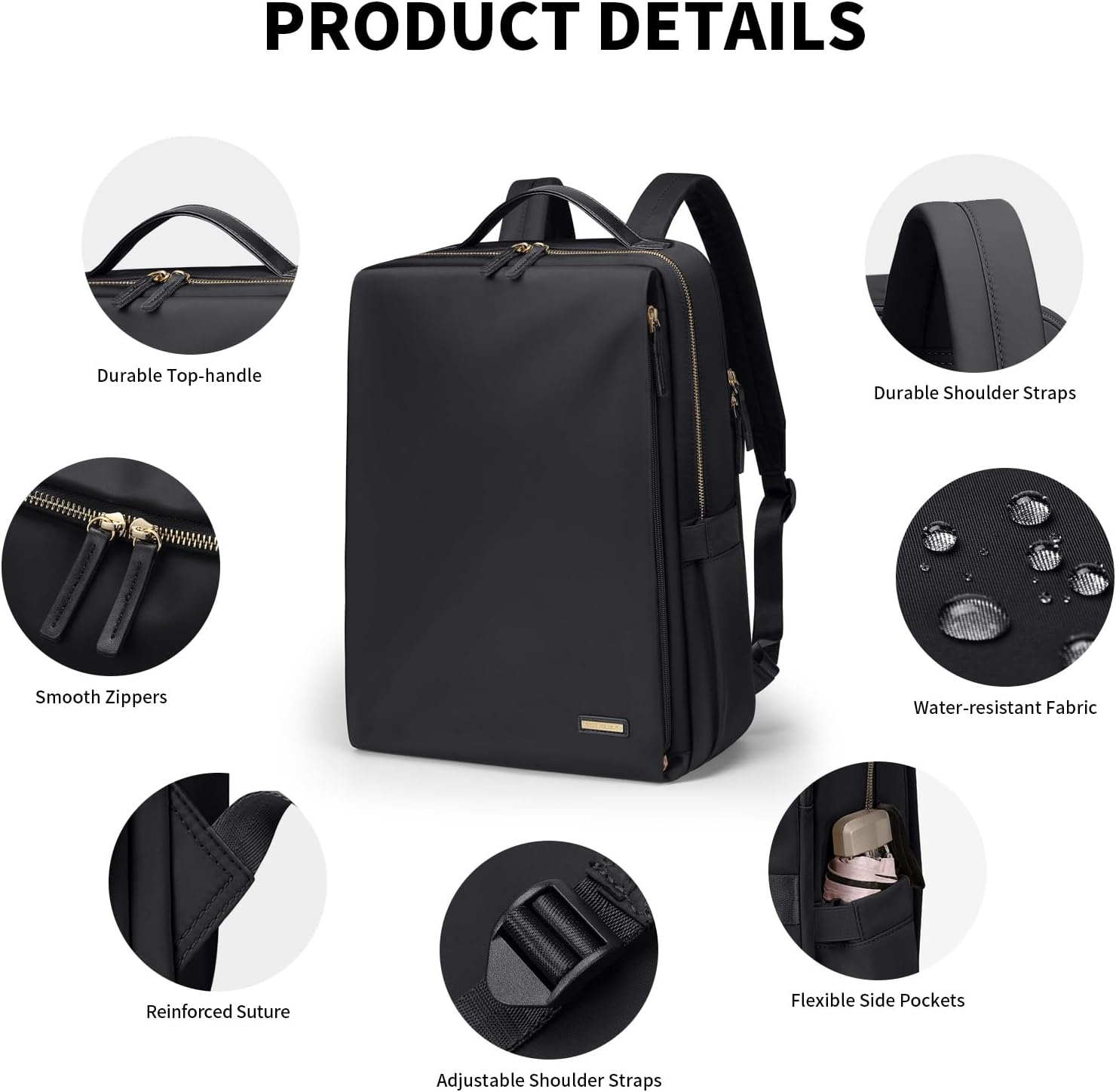 GOLF SUPAGS Stylish Laptop Backpack for Women Work College Travel Casual Daypack Fits 15.6 Inch Notebook image number 5