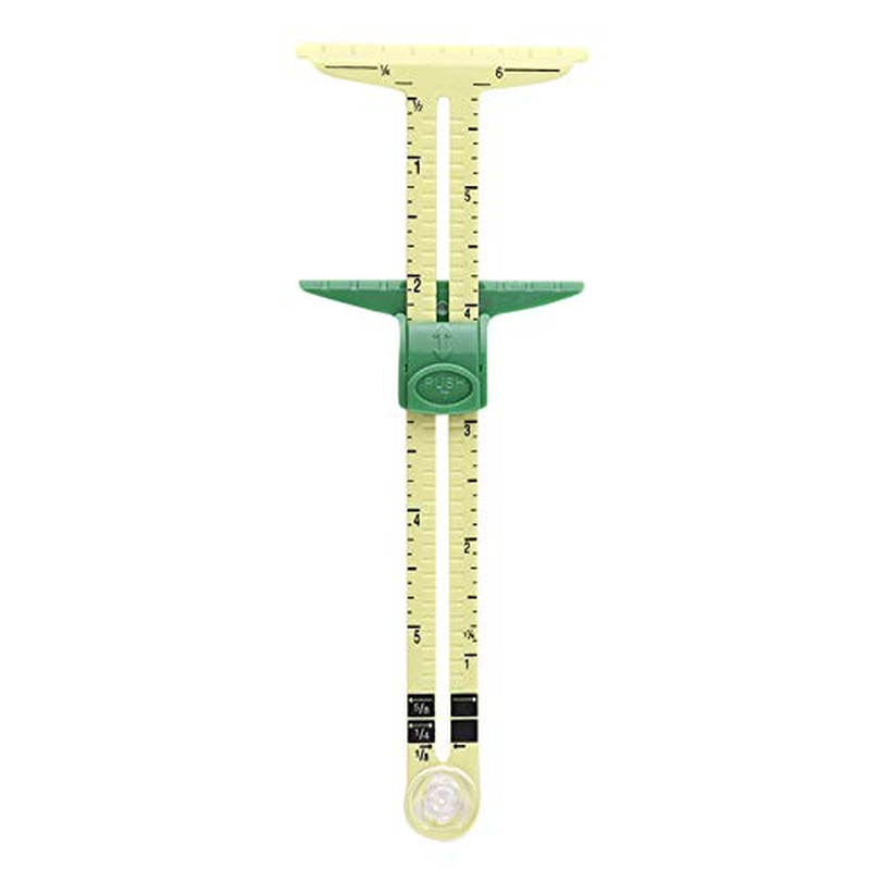 TF T-Shaped Sliding Gauge Sewing Measuring Ruler Tool No Hassle Triangles Gauge Handy Hem Gauge Seam Allowance Buttonhole Spacer and Circle Compass image number 4