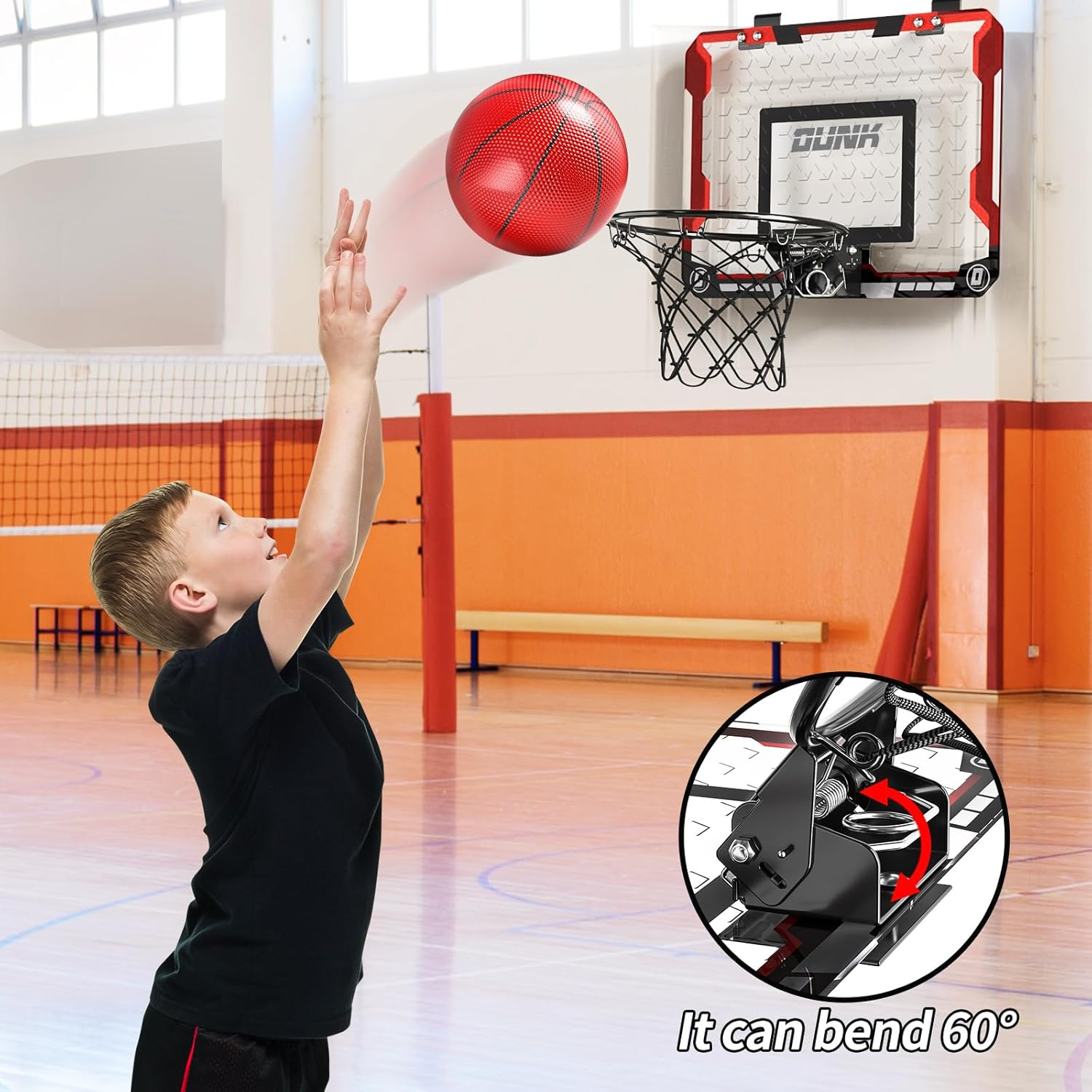 Basketball Hoop for Kids 3 4 5 6 7 8 Year Old Boys - Ball Toys Game with 4 Balls, Indoor Outdoor Sports Games for Kids Aged 3-12, Teens Gift