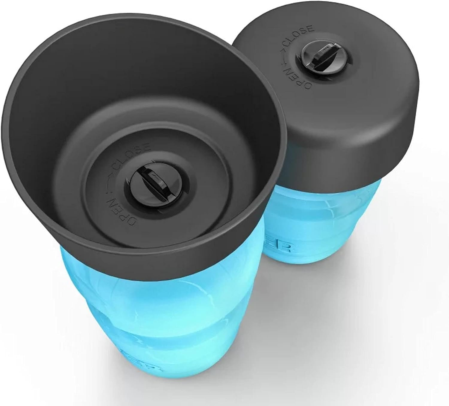 Pet Water Bottle, Folding Silicone Lid/Bowl, Food Grade, Travel Water Bottle, Dog Water Bottle (Blue) image number 1