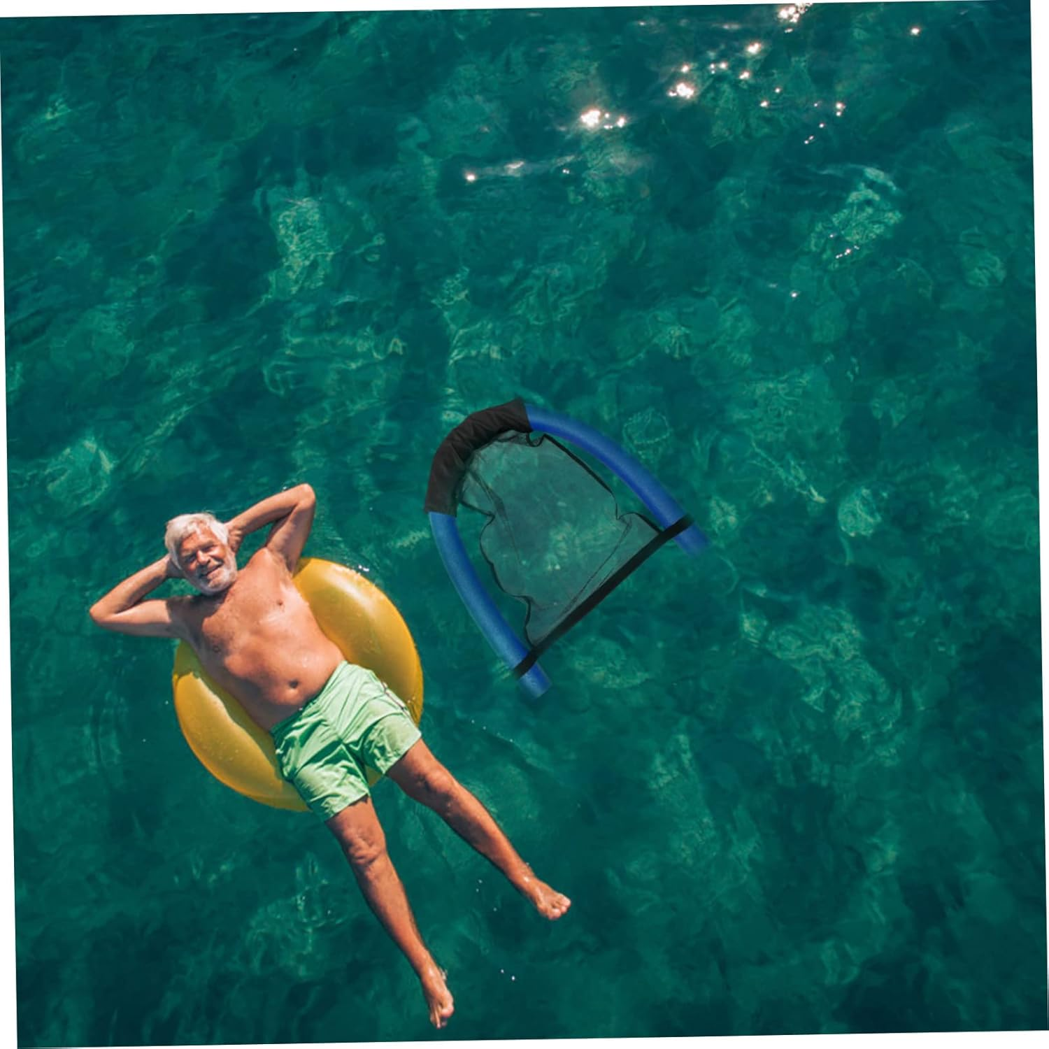 KOMBIUDA 2Pcs Swimming Pool Mesh Chair Net Bag Portable Swimming Pool for Adults Inflatable Adult Summer Accessories Thick Noodles Swim Float Net Noodles Chair image number 6