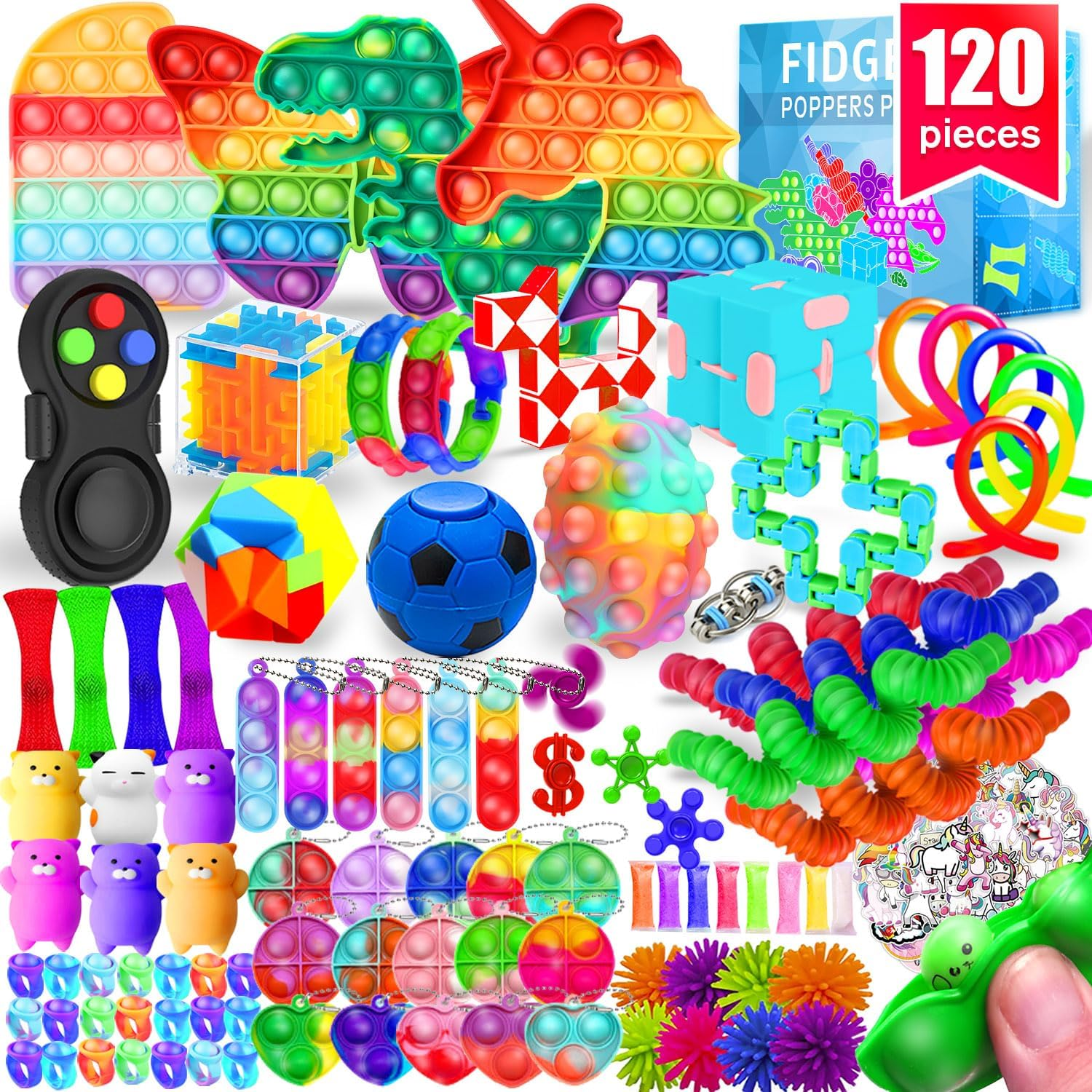 Fidget Toys, 75 Pack Fidgets Set Stocking Stuffers for Kids Party Favors Autism Sensory Toy Bulk Adults Kids Boys Girls Teens Stress Autistic ADHD Anxiety Carnival Treasure Classroom Prizes image number 3