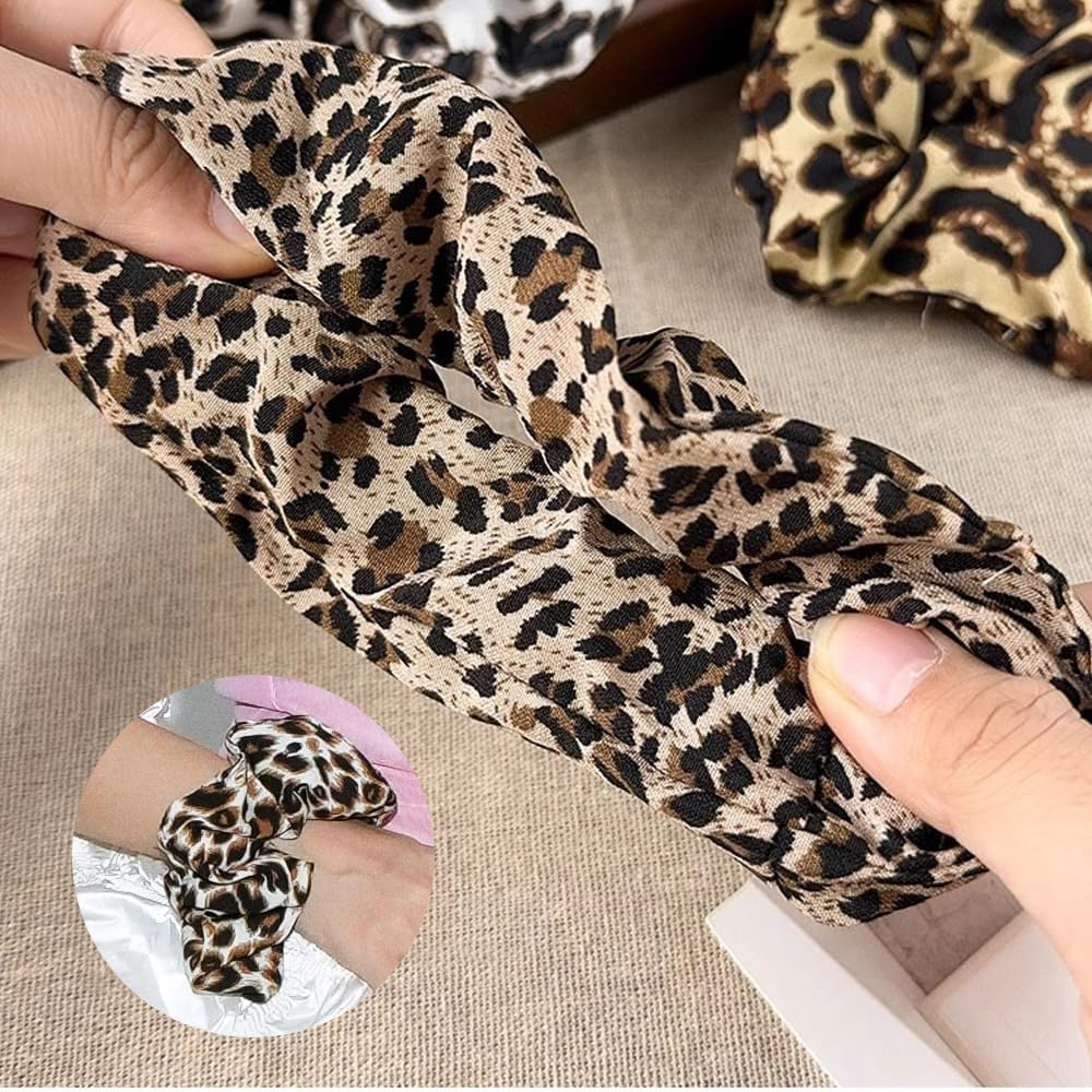 XFSRG Leopard Hair Bobbles Women'S Hair Accessories Scrunchies Ponytail for Everyday and Party image number 4