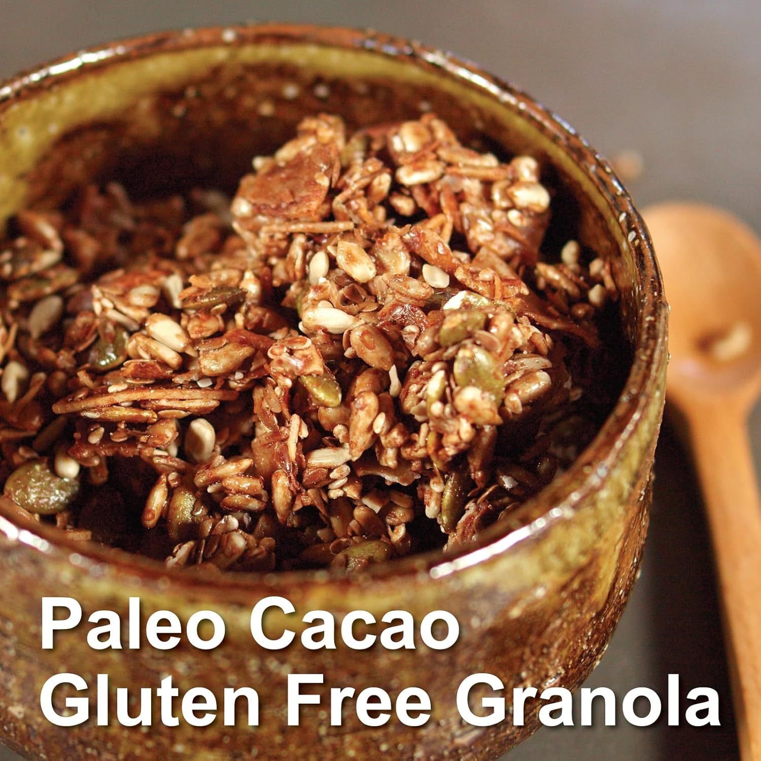 FARMER JO Paleo Cacao Gluten Free Granola - High Protein 23.4G Healthy Chocolate Flavored Breakfast Cereal | Keto Freindly, Dairy Free, Grain Free, High Fibre, Low Sodium - Resealable Bag (5 Bags X 300G) image number 1