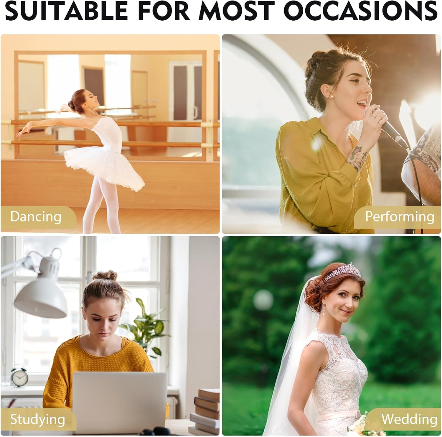 328 Piece Hair Pins Small Bobby Pins Set - 104 U-Shaped Hair Pins, 104 Bobby Pins, 100 Rubber Bands, 15 Hair Net Bun, 5 Scrunchies, Hairstyle Accessories for Girls and Women with Storage Box (Gold) image number 3