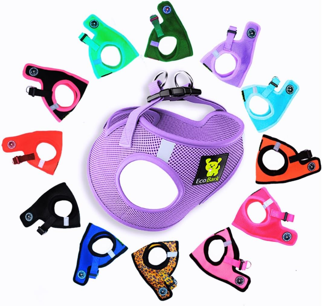 Ecobark Dog Harness - Teacup Dog Harness for XXXS, XXS, XS and Small Dogs - Step in Mesh No Pull Mini Body Vest Halter - Puppy Harness - Toy Breed Dog Harness Vest under 5 Pounds Lbs (XXXS, Lavender) image number 2