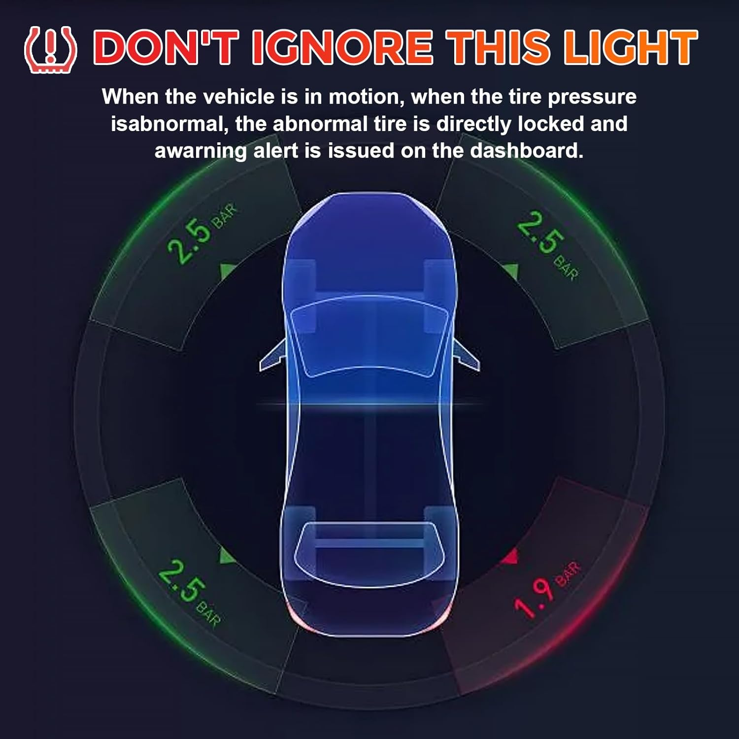 Set of 4 TPMS Tire Pressure Monitoring System Sensor 433Mhz Compatible with Jeep Wrangler JK Dodge Ram Charger Replacement for 56029398AB 68142397AA 68241067AA 68241067AB image number 5