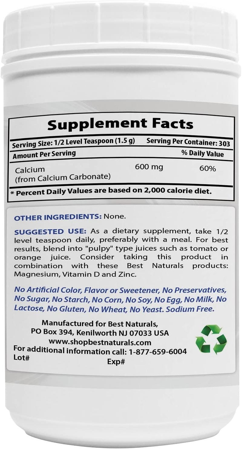 2 Pack - Best Naturals Calcium Carbonate Powder 1 Pound (Total 2 Pound) - Food Grade image number 4