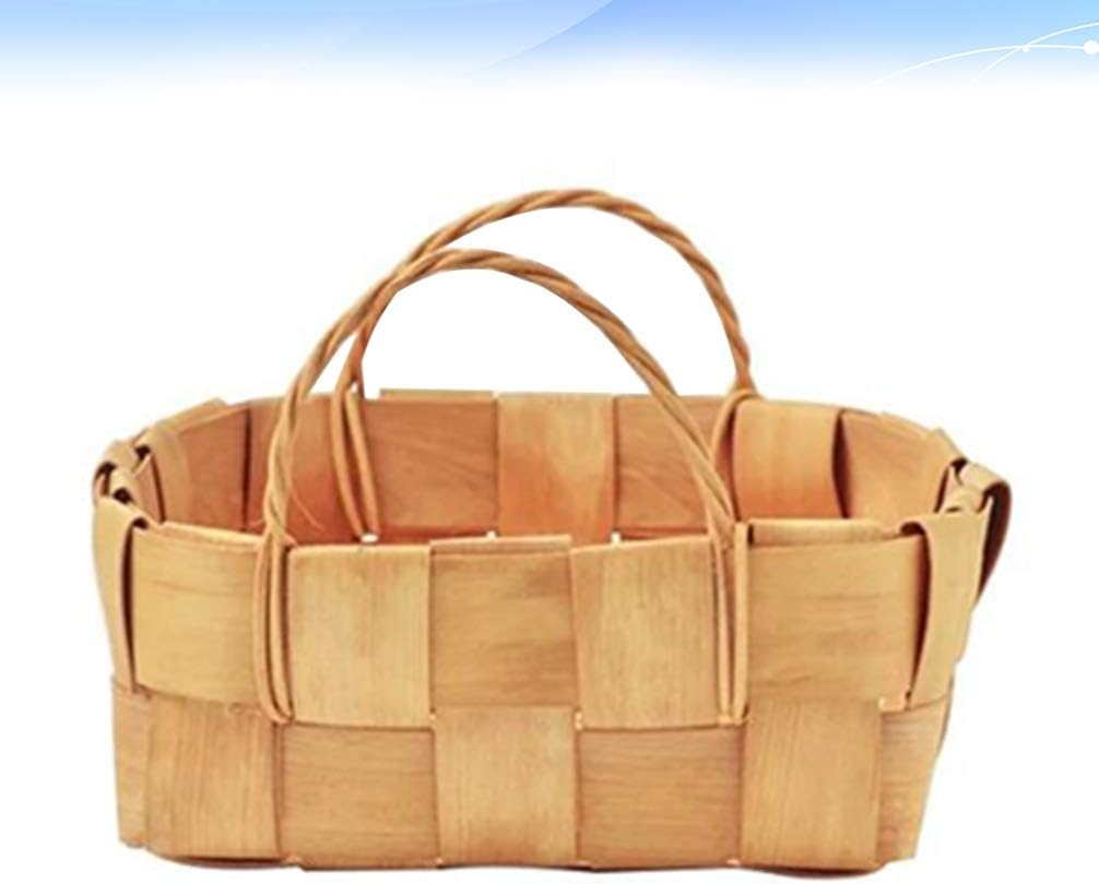 Zerodeko Wood Woven Storage Basket for Home for Fruit Vegetables Sundries Container Handcrafted in S image number 4