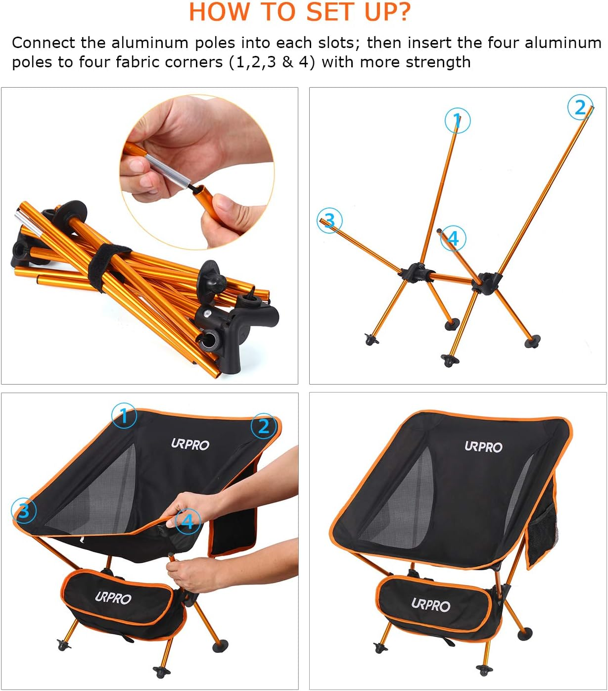 Outdoor Ultralight Portable Folding Chairs with Carry Bag Heavy Duty Collapsible Chair Camping Folding Chairs Beach Chairs image number 2