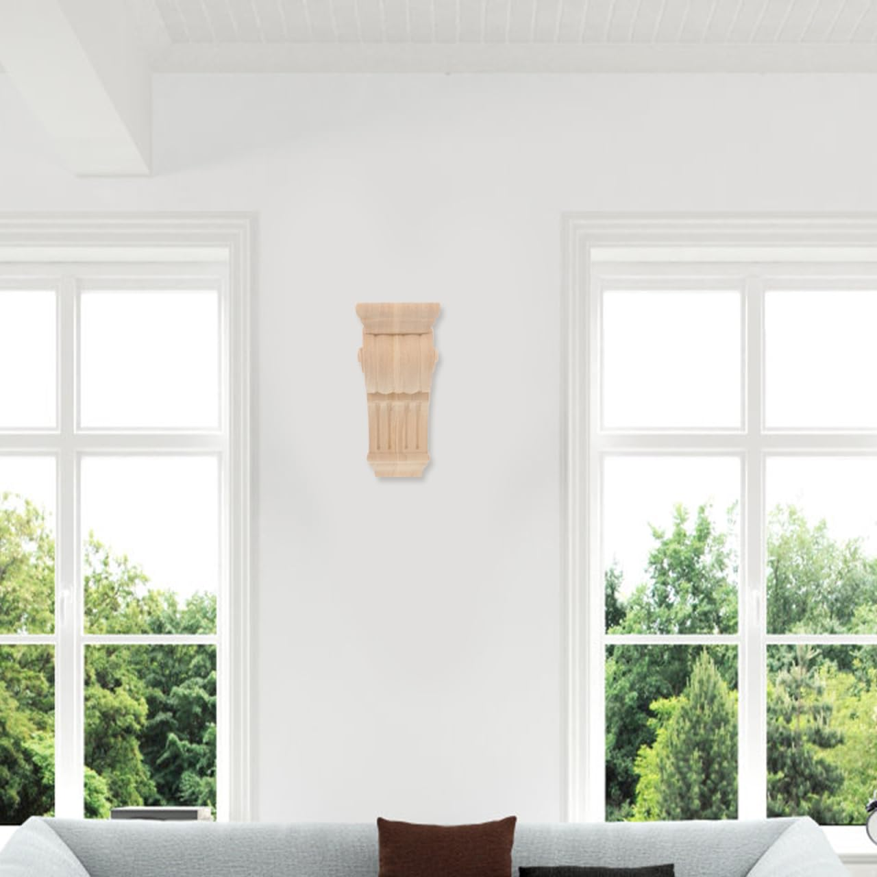 OSALADI 2Pcs Wood Carved Corner Vintage Decor Furniture Decals Wooden Corbels with Carved Wood Decal Crowns & Corner Blocks Furniture Decoration image number 3